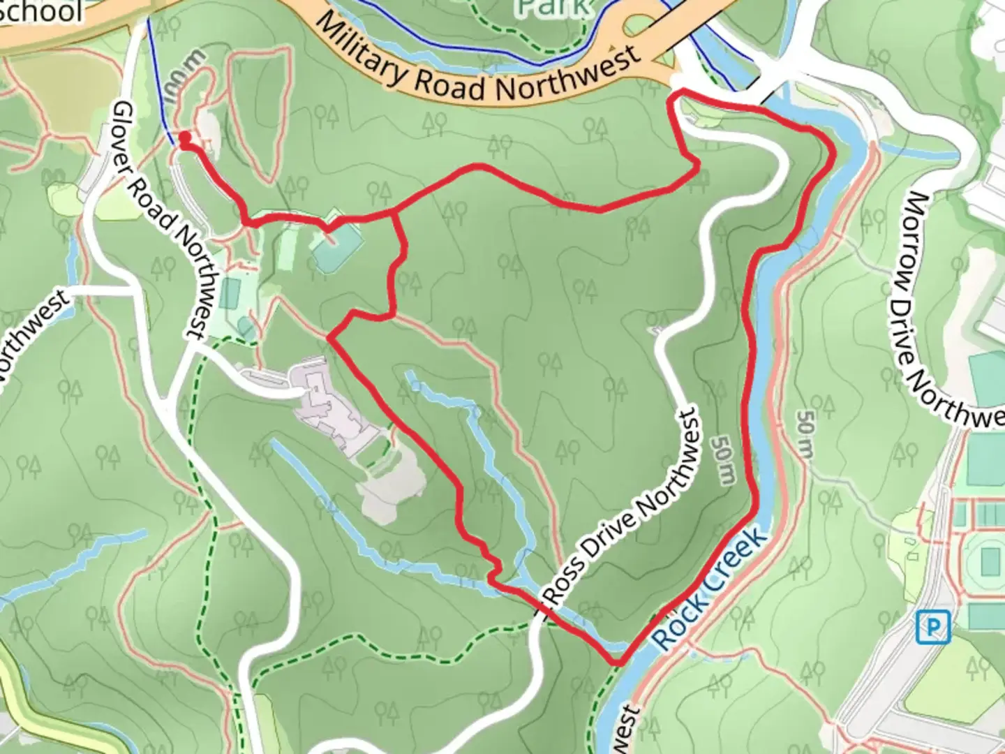 An image depicting the trail Rock Creek Loop and its surrounding area.