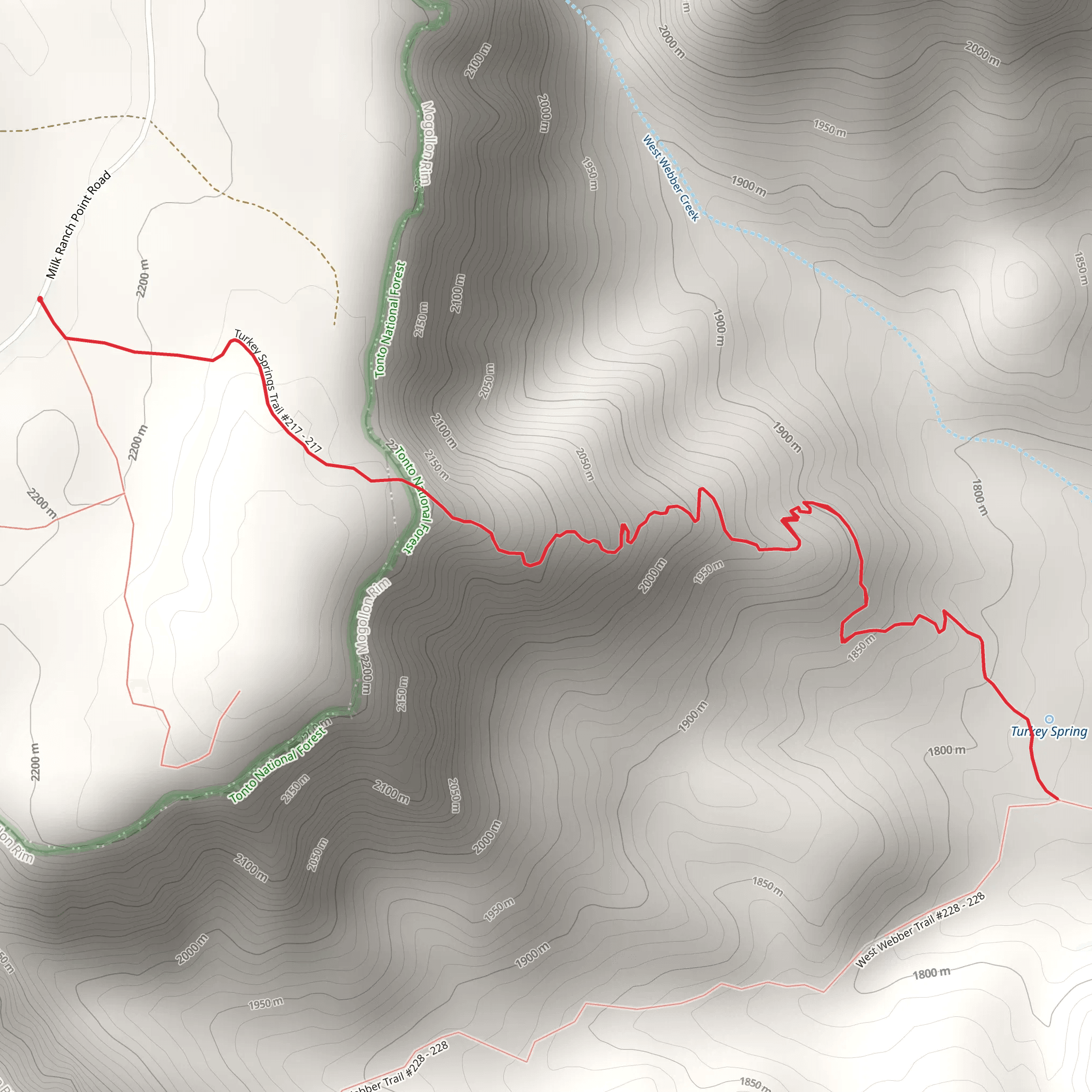 Turkey Springs Trail mobile static map