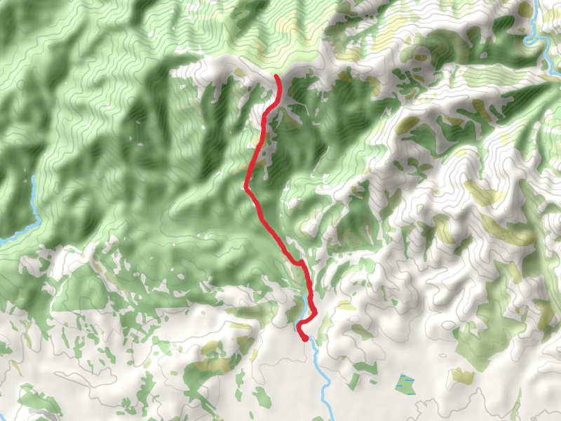 Coopers Creek Car Park to Mt Oxford mobile static map