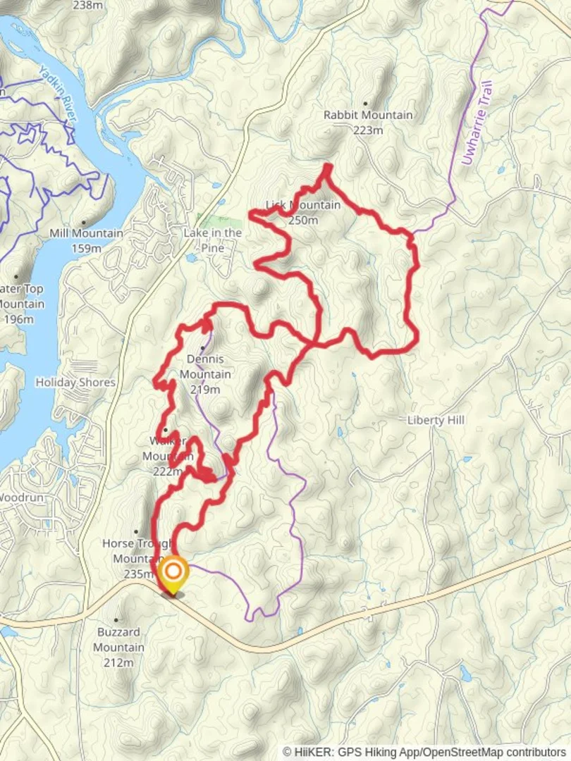 Walker Mountain and Lick Mountain via Uwharrie Trail Montgomery - Main Image
