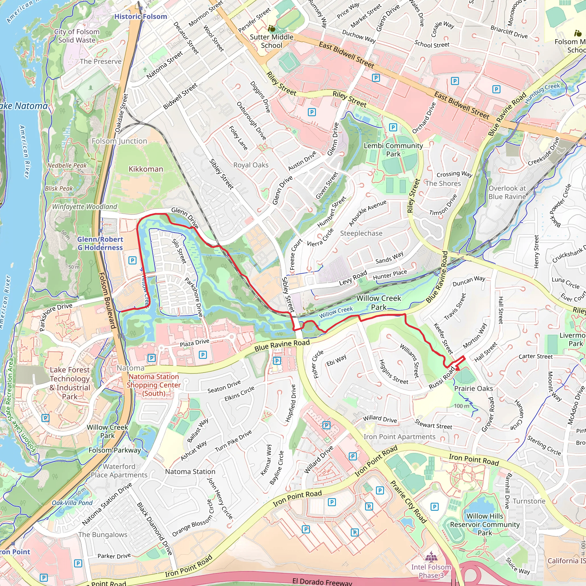 Humbug Willow Creek Trail Out and Back mobile static map