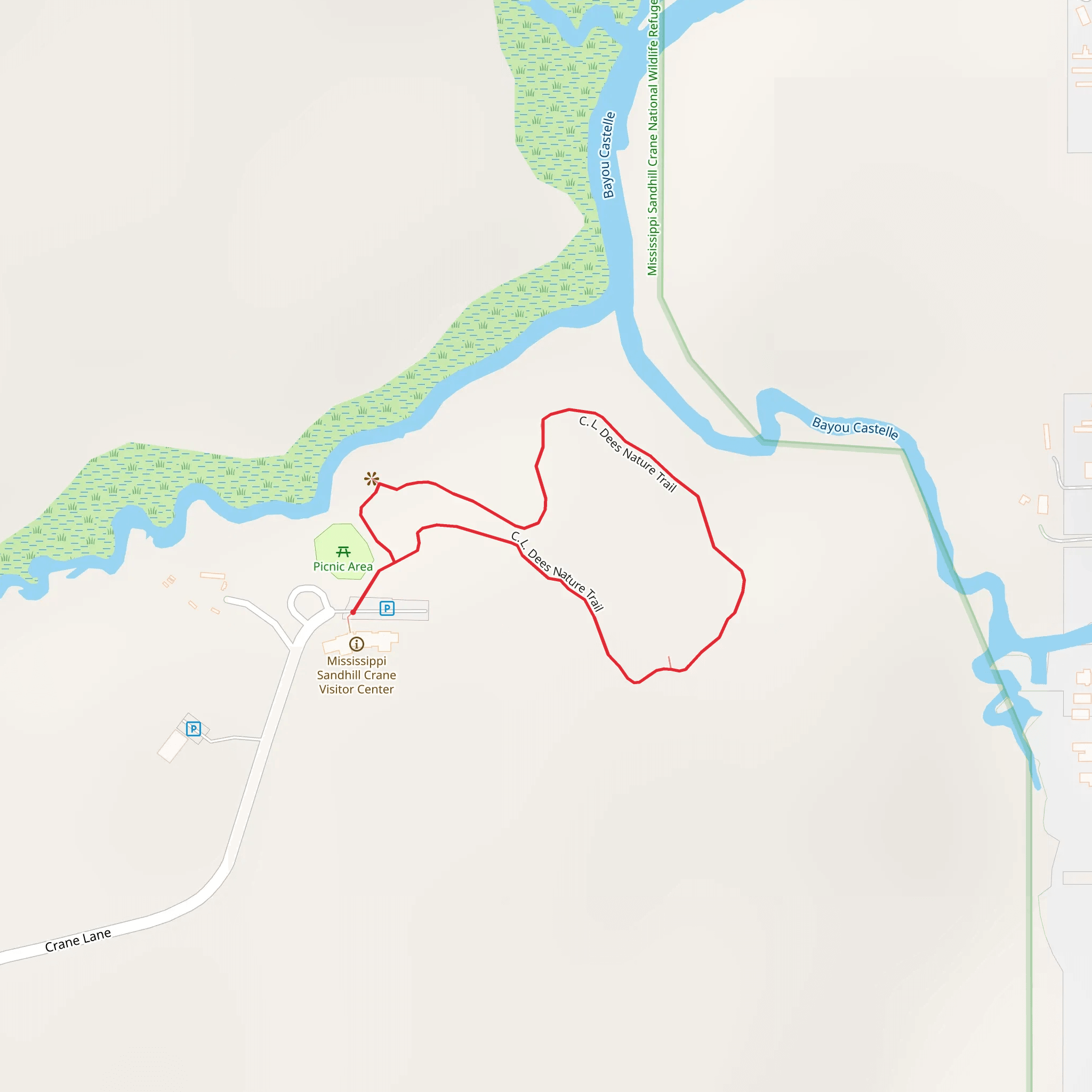 C L Dees Nature Loop Trail mobile static map