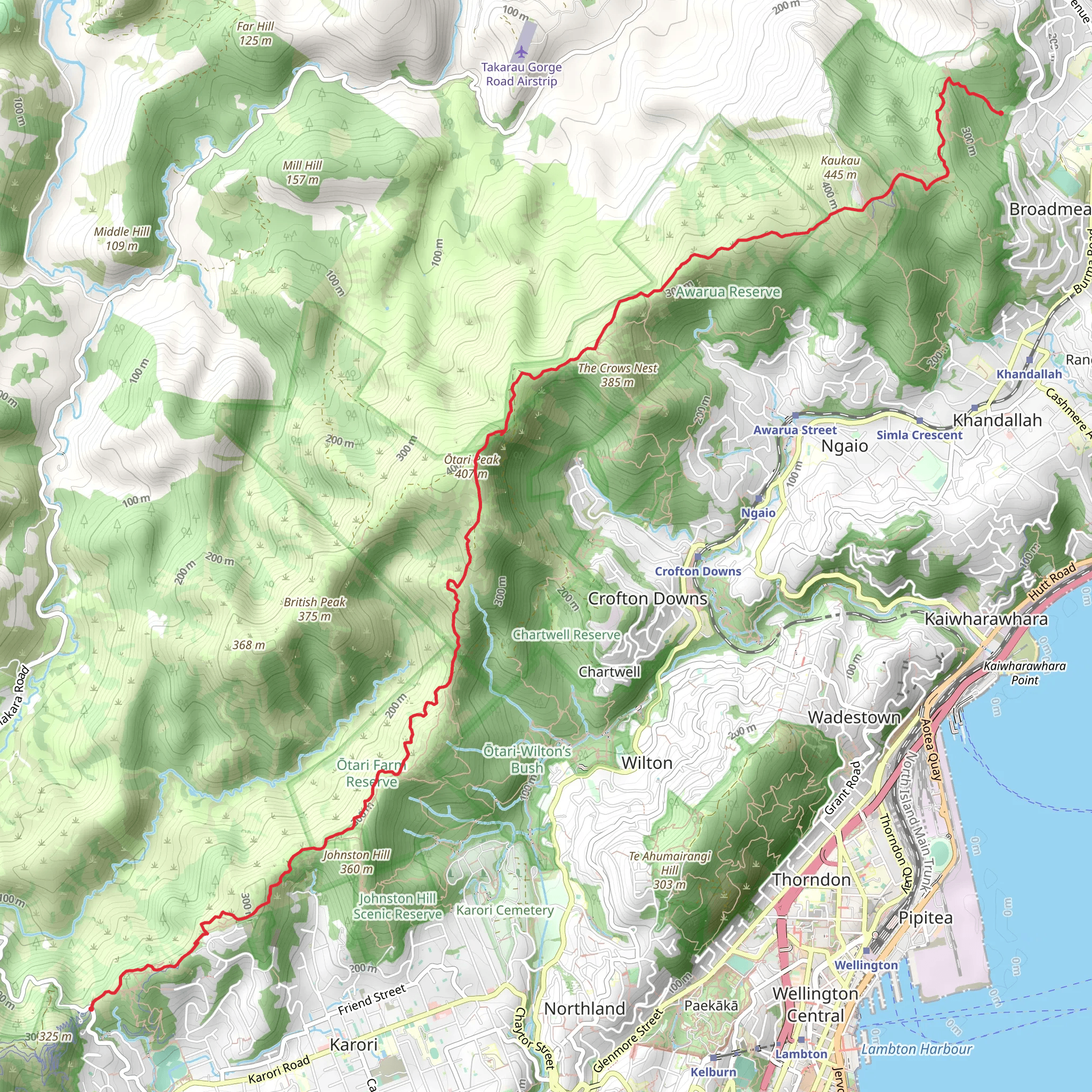 Skyline Track - Makara Road to Johnsonville mobile static map