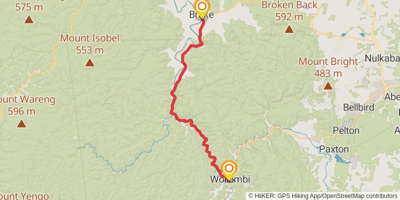Green Gully Track stage 2 Map
