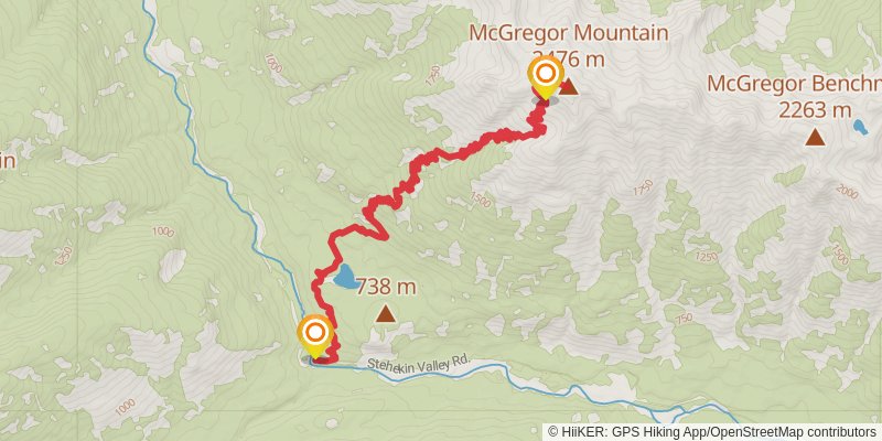 McGregor Mountain Trail via PCT stage 2 Map