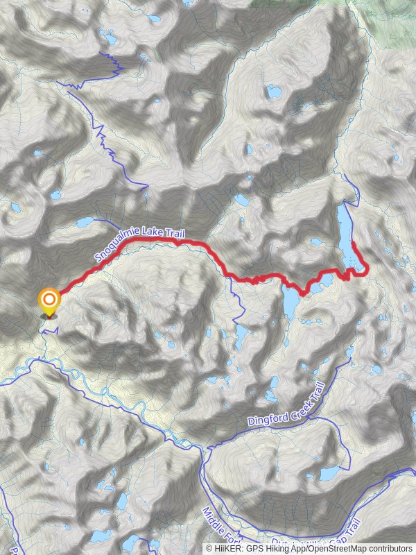 Lake Dorothy via Snoqualmie Lake Trail mobile static map