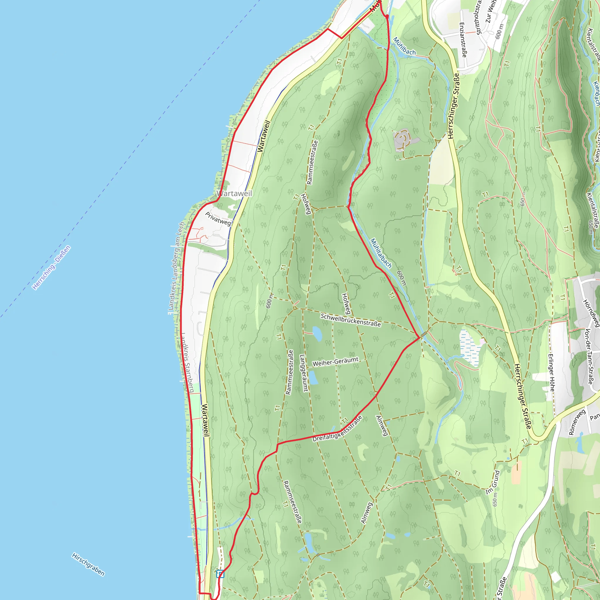 Dreifaltigkeitsstraße and Mühlfeld Loop mobile static map