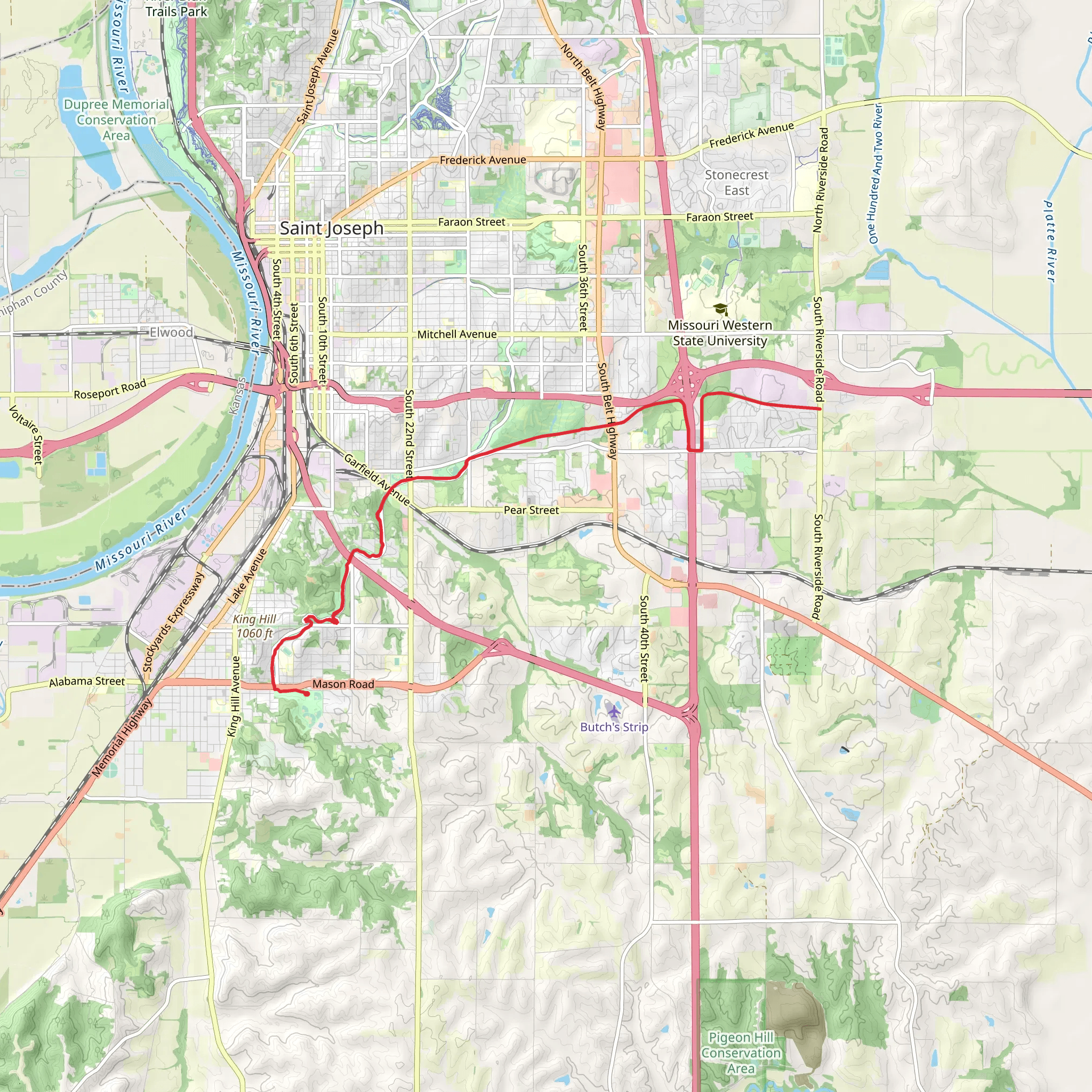 Southwest Parkway mobile static map