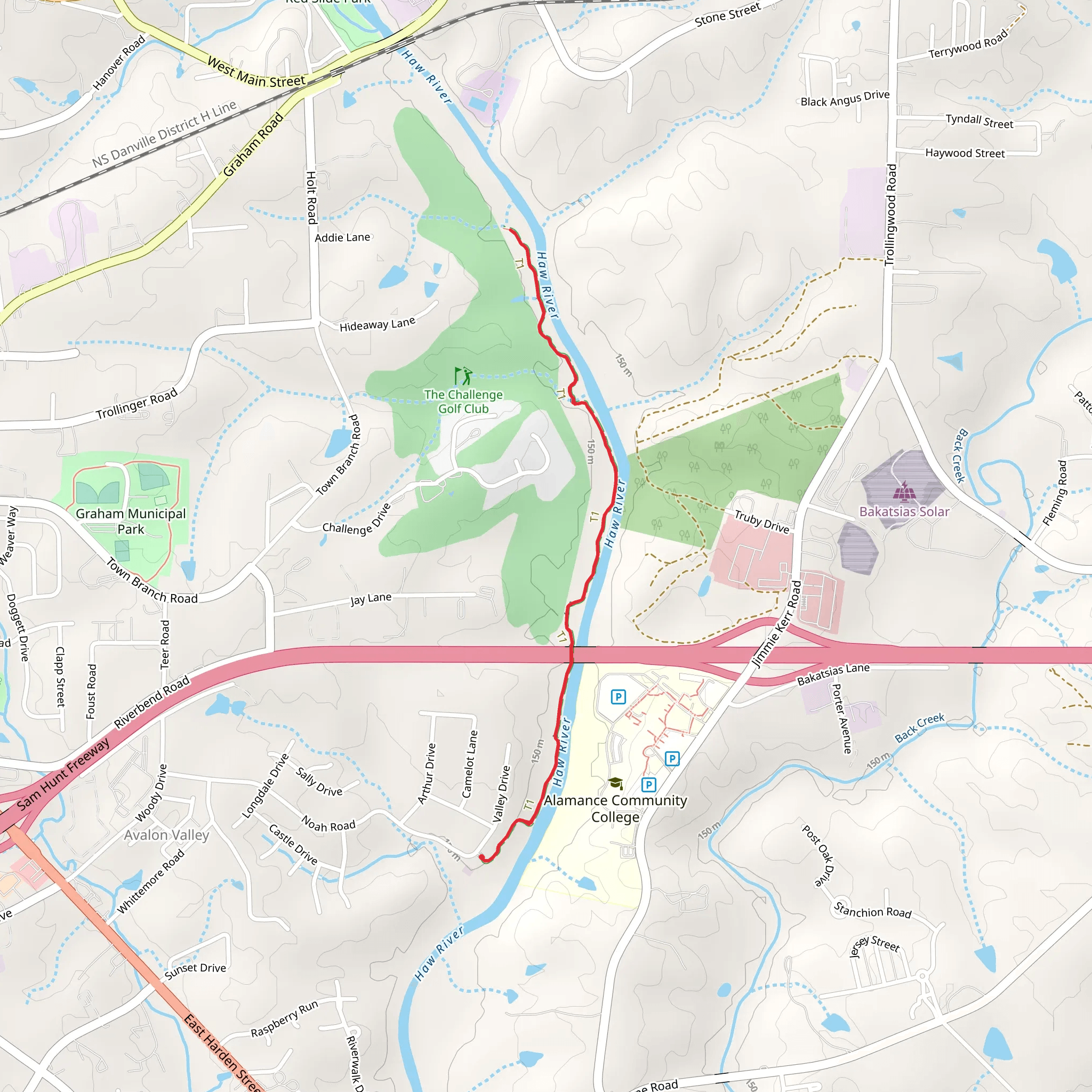 Haw River Land Trail mobile static map