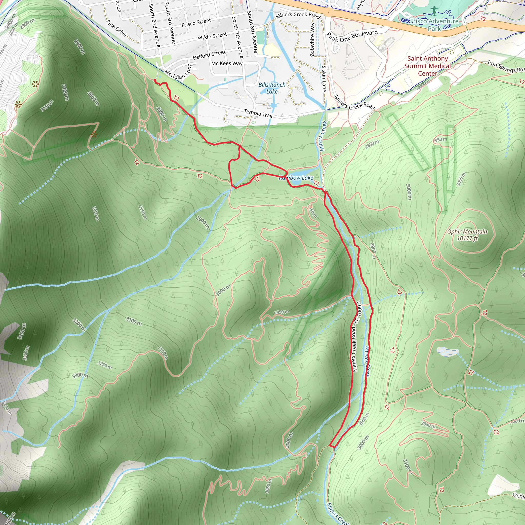 Peaks, Rainbow Lake and Masontown Loop Trail mobile static map