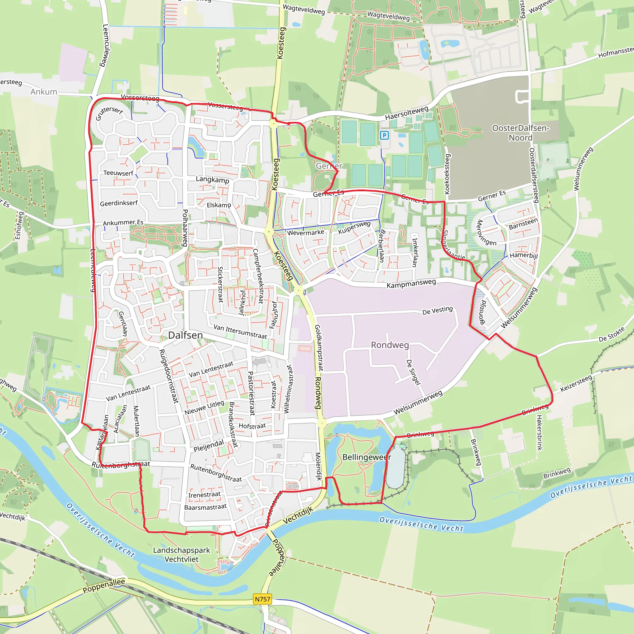 Visvijver via Vechtdalpad mobile static map