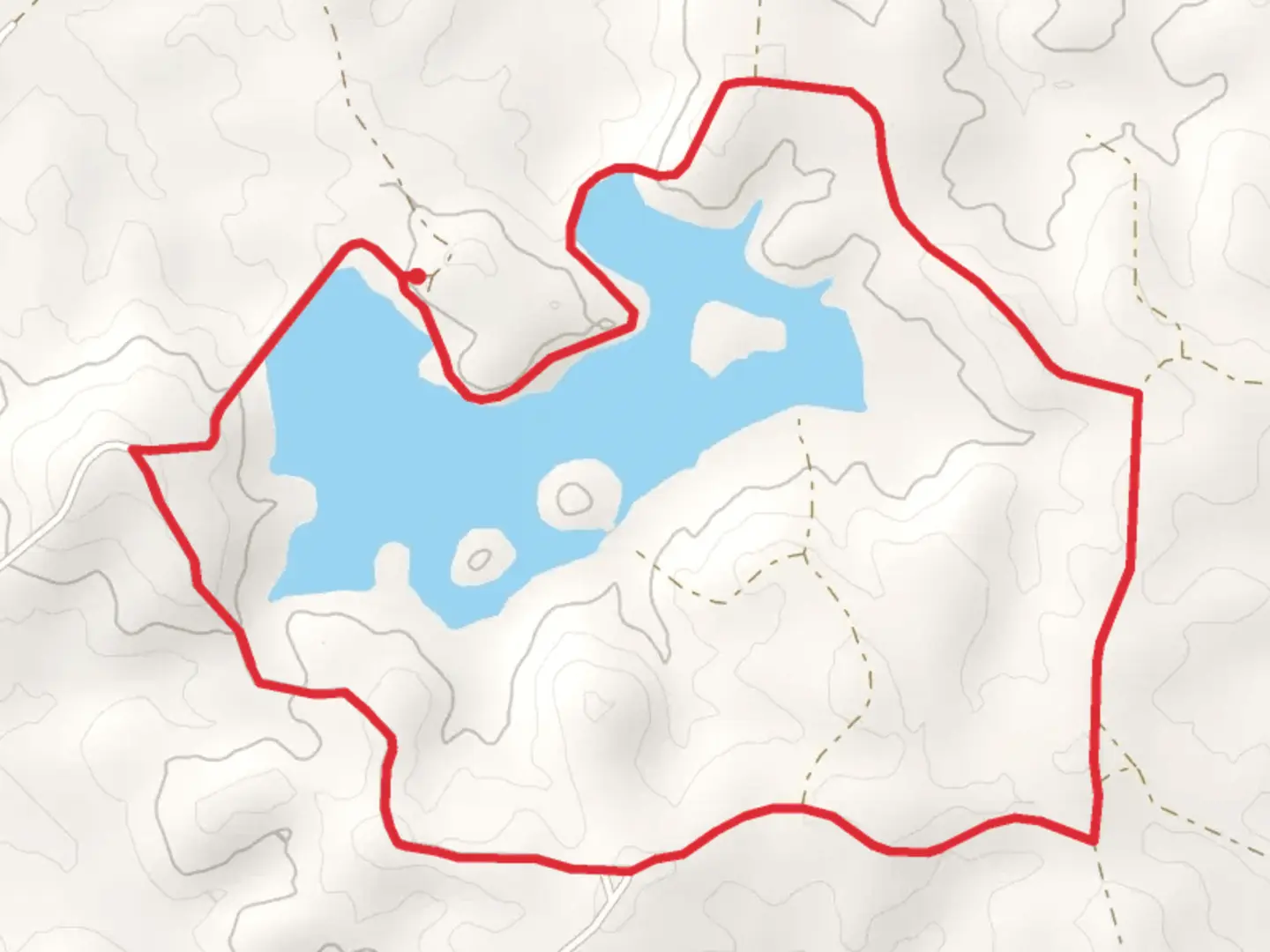 An image depicting the trail Bear Island-House Island-Nandina Island Loop and its surrounding area.