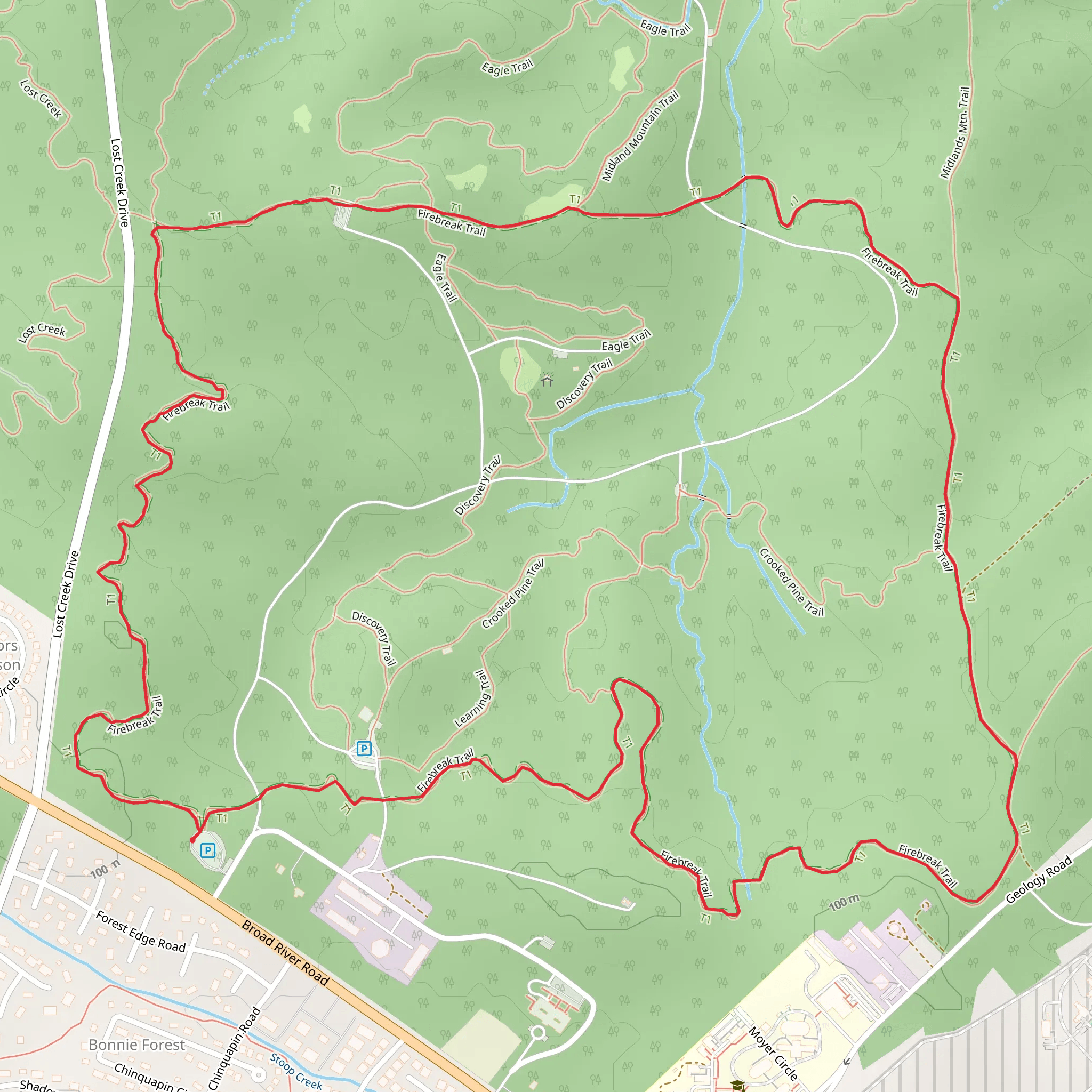 Firebreak Loop Trail mobile static map