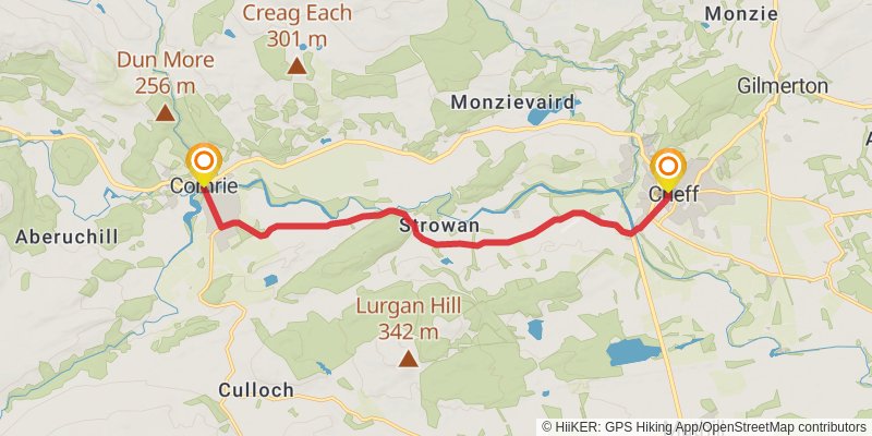 Famous Highland Drove Walk stage 18 Map