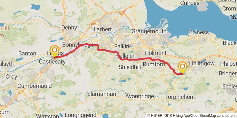Forth and Clyde - Union Canal Towpath stage 3 Map