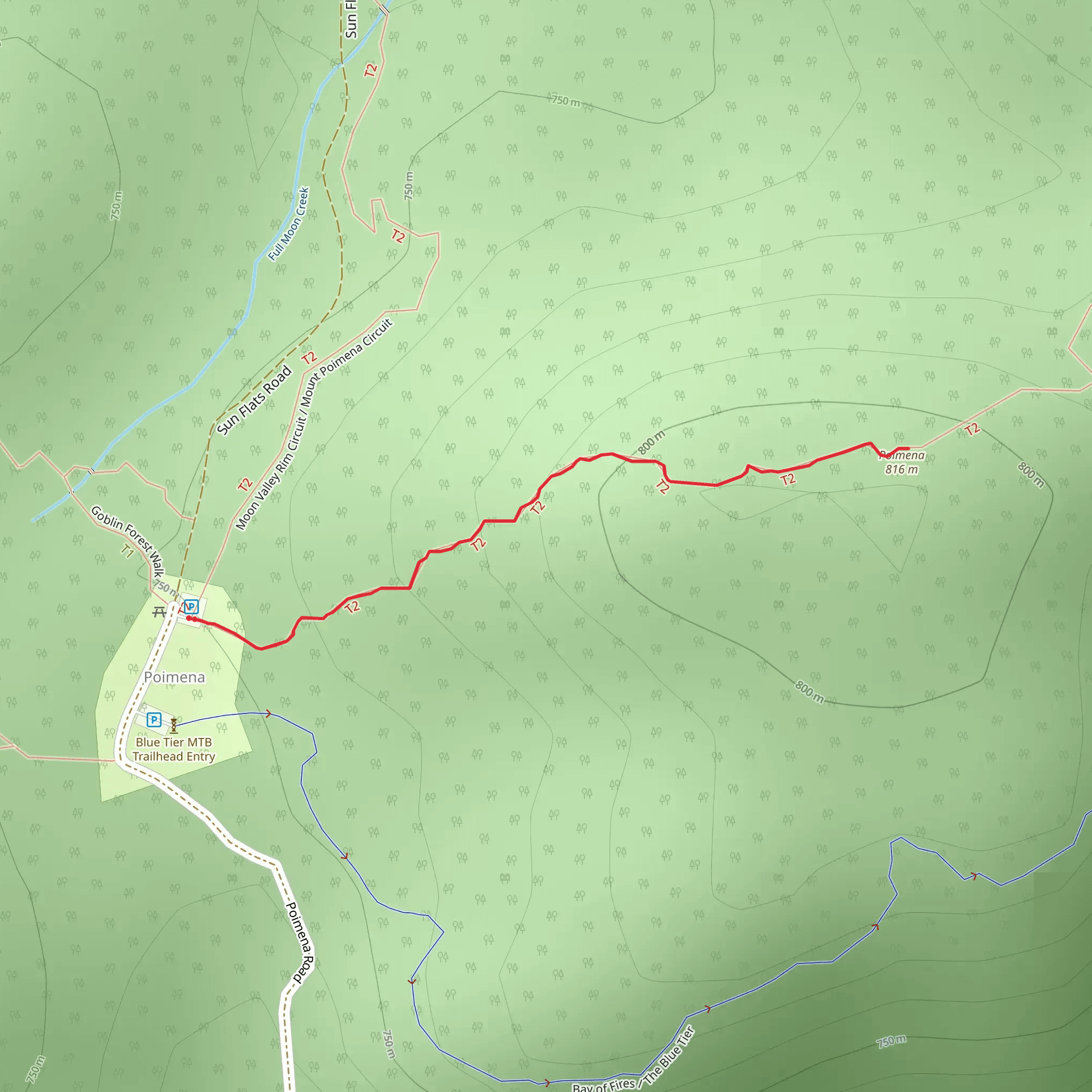 Mount Poimena Track mobile static map