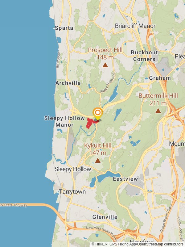 Eagle Hill Trail and Old Sleepy Hollow Trail via Pocantico River mobile static map
