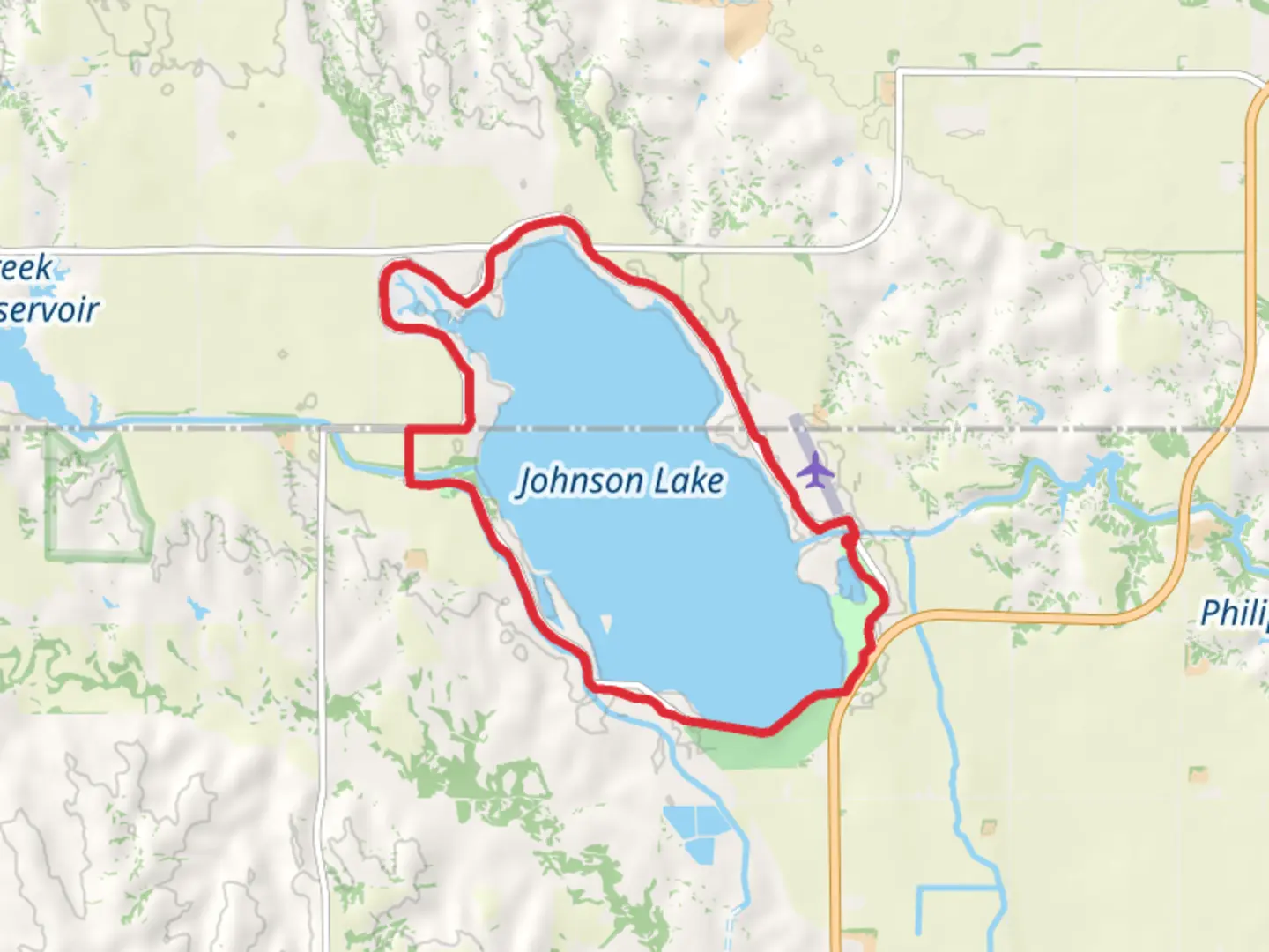 An image depicting the trail Johnson Lake Loop and its surrounding area.