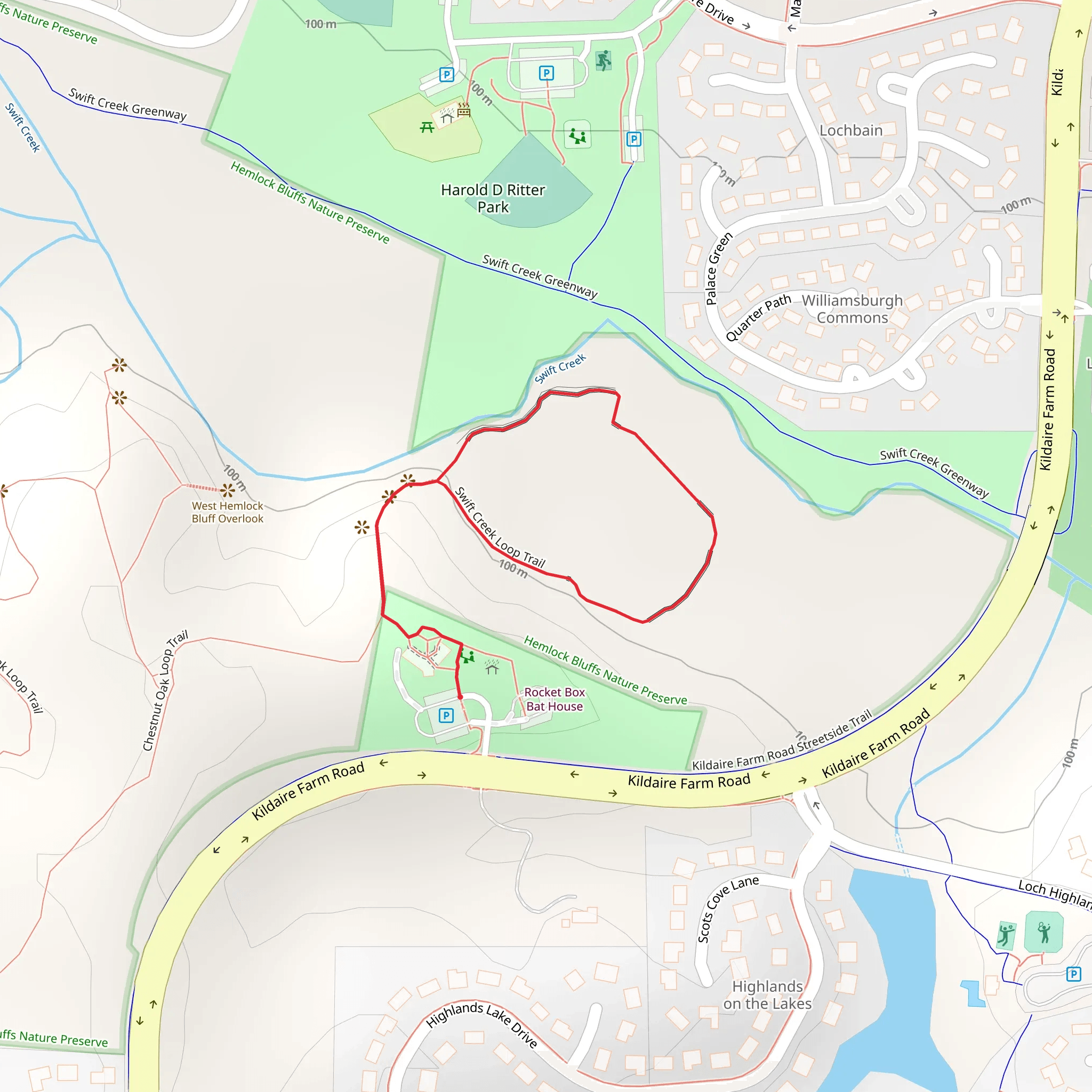 Swift Creek Loop Trail mobile static map