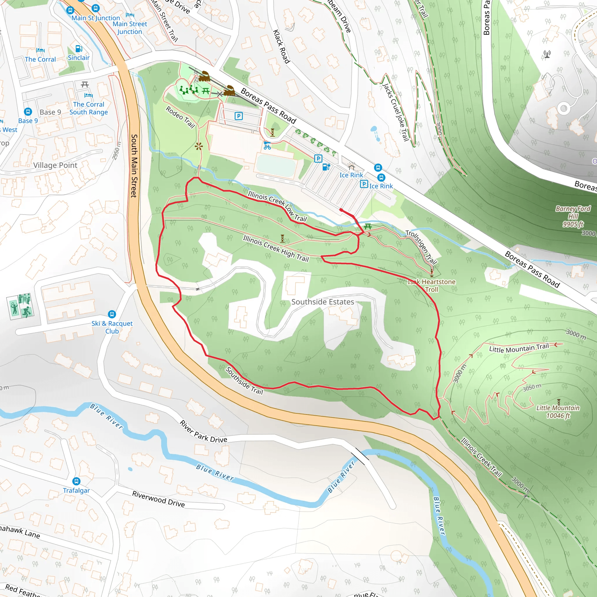 Illinois Creek Low Loop Trail mobile static map