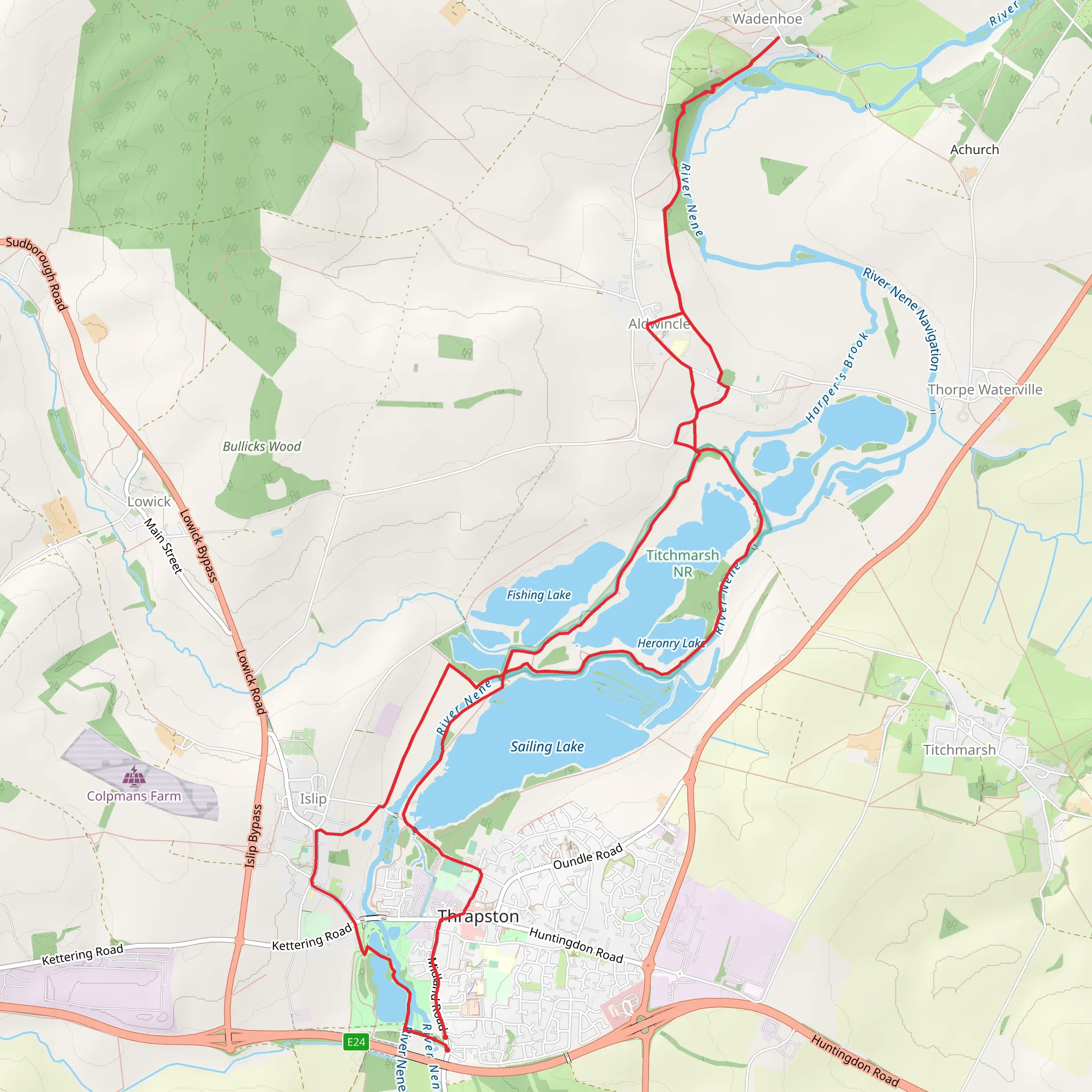 Thrapston Loop mobile static map