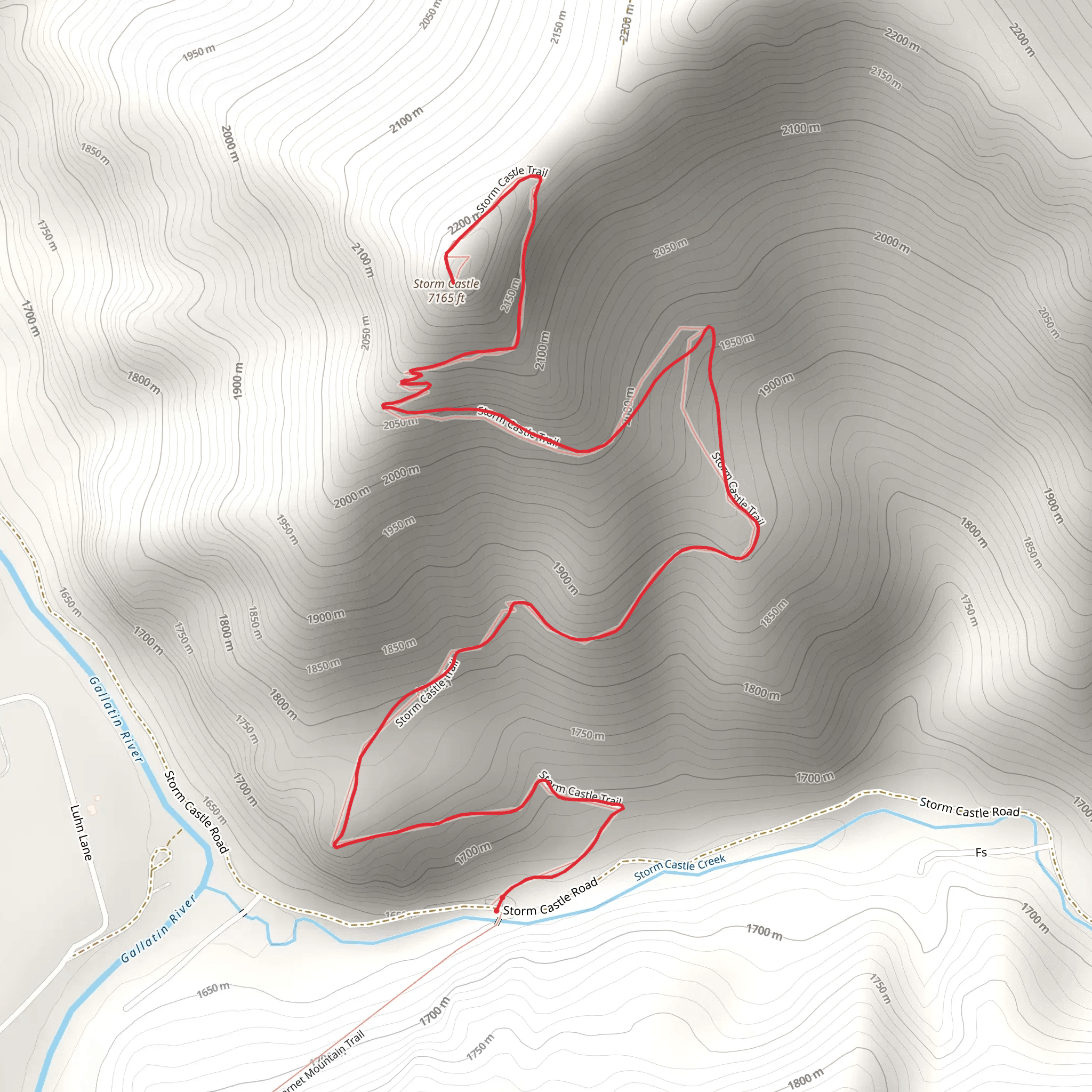 Storm Castle Mountain Trail mobile static map