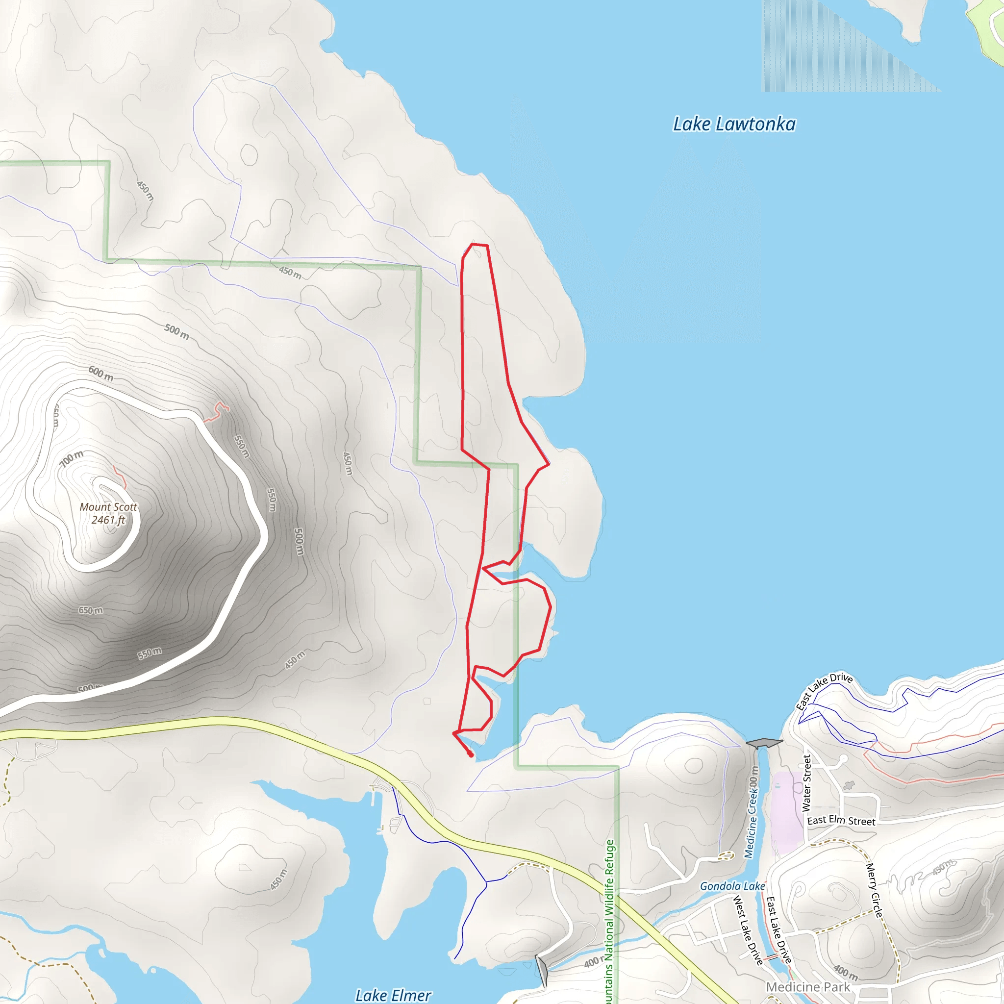 Lake Lawtonka Overview Loop mobile static map