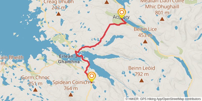 Fort William to Cape Wrath Walk stage 17 Map