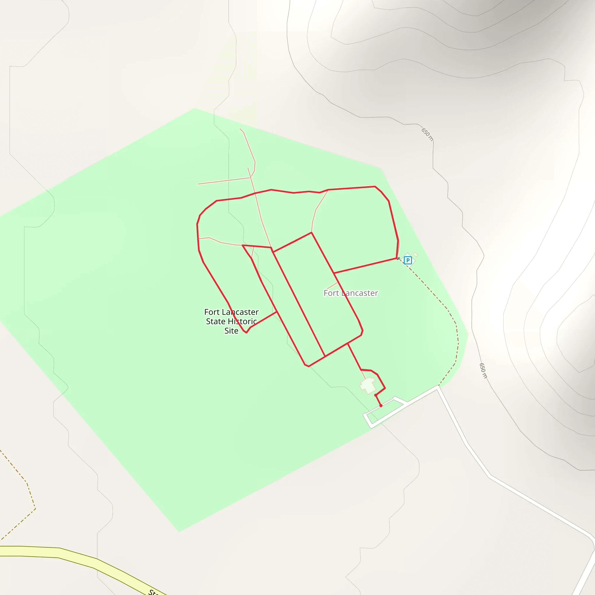 Fort Lancaster Loop mobile static map