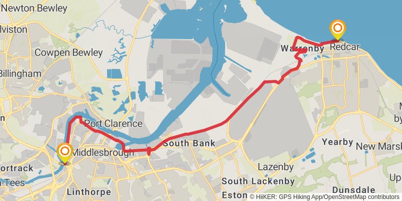 England Coast Paths - Northeast stage 6 Map
