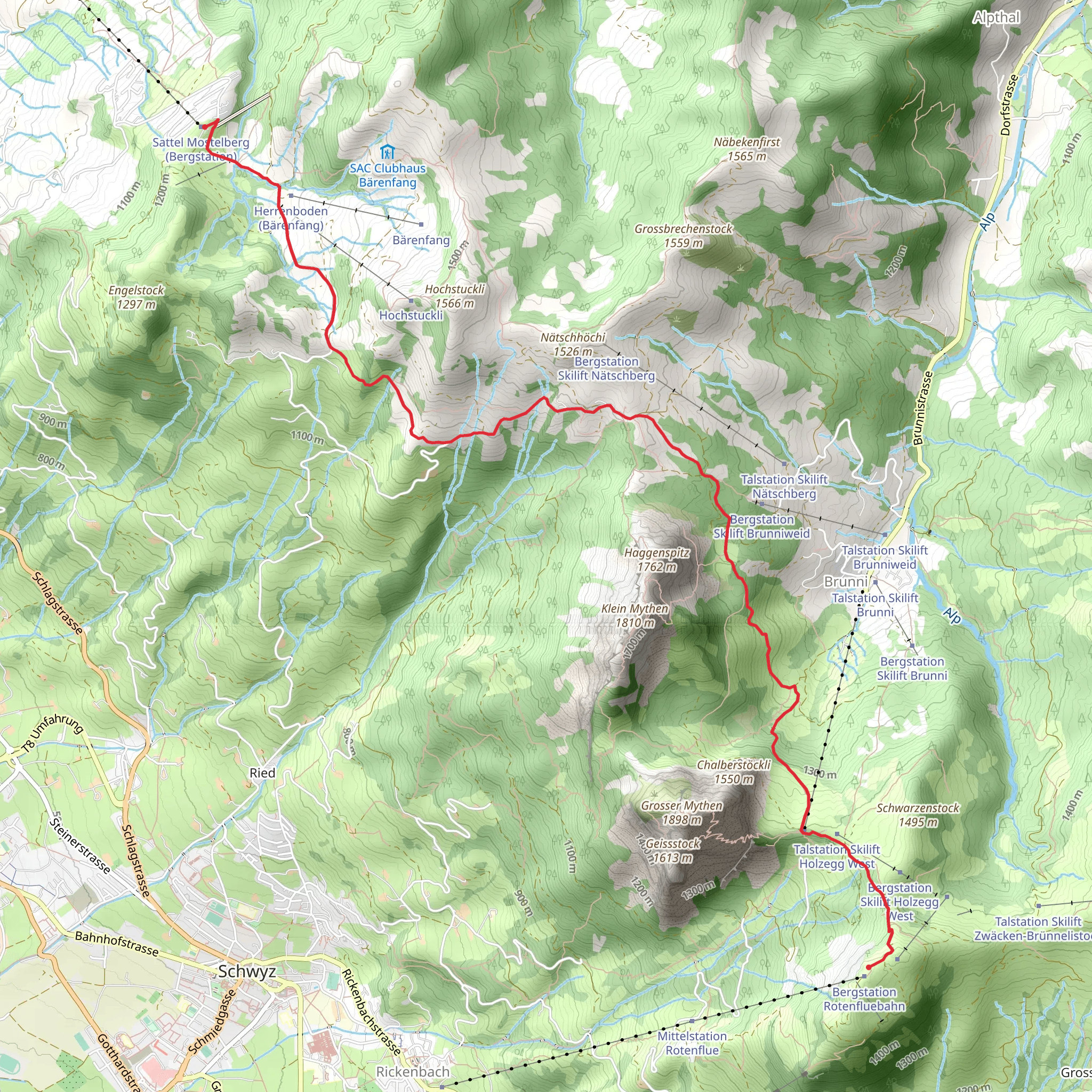 Mythen Round Walk mobile static map