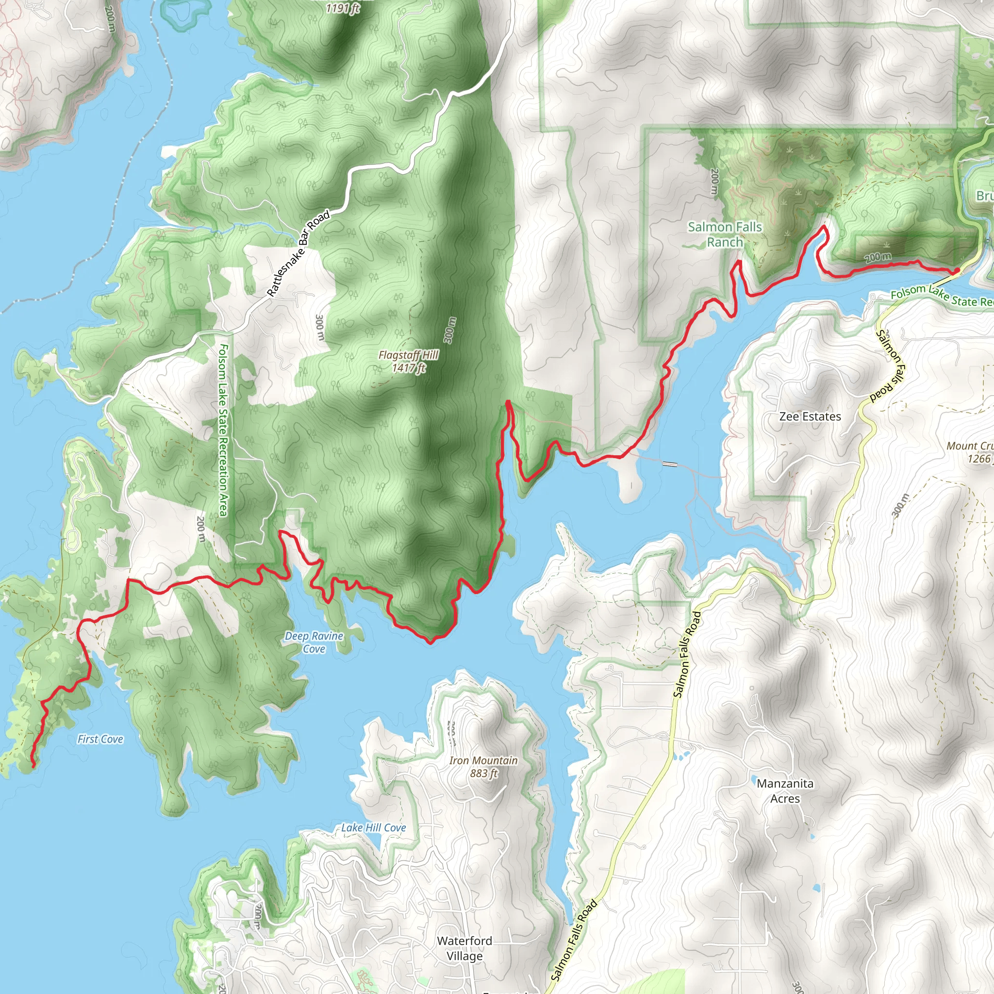 South Fork American River, New York Creek and Acorn Creek mobile static map