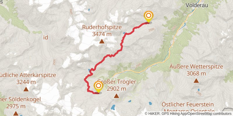 Stubai High Trail stage 6 Map