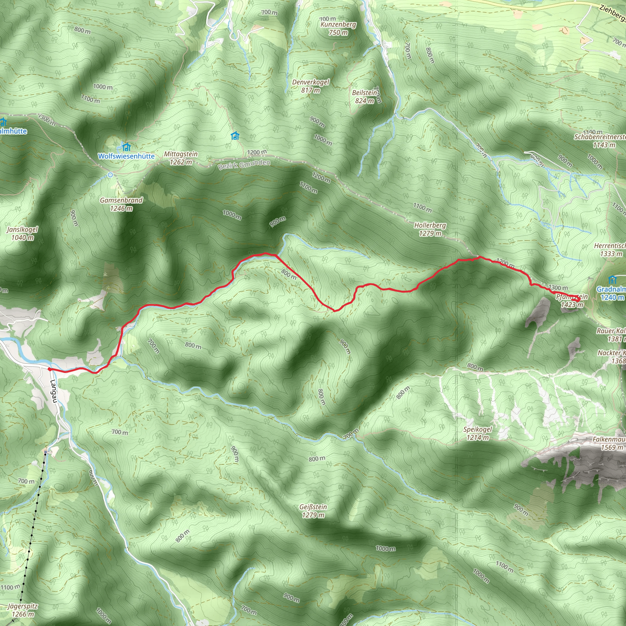 Grünau - Gradnalm - Steinbach am Ziehberg mobile static map