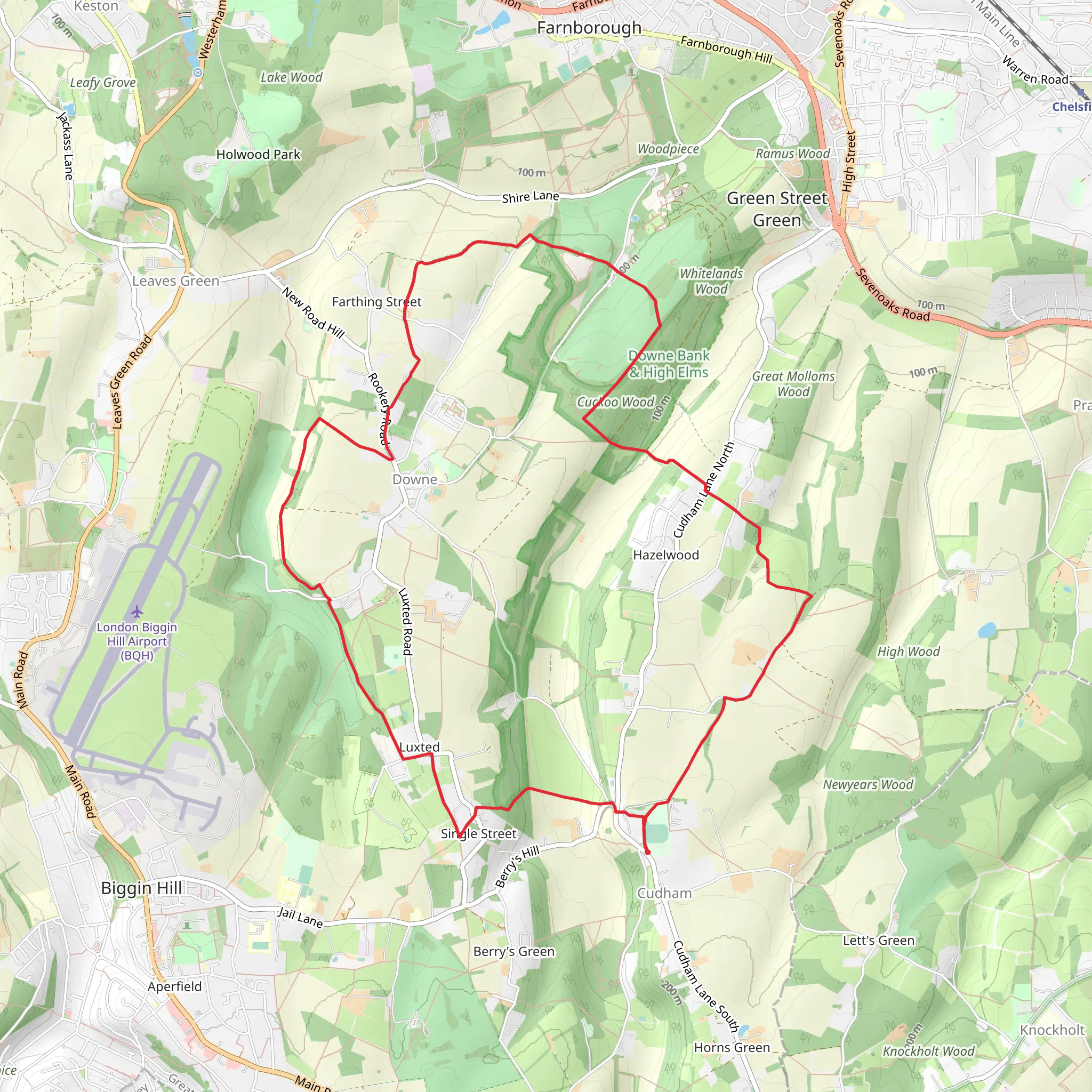 Cudham Circular Walk mobile static map