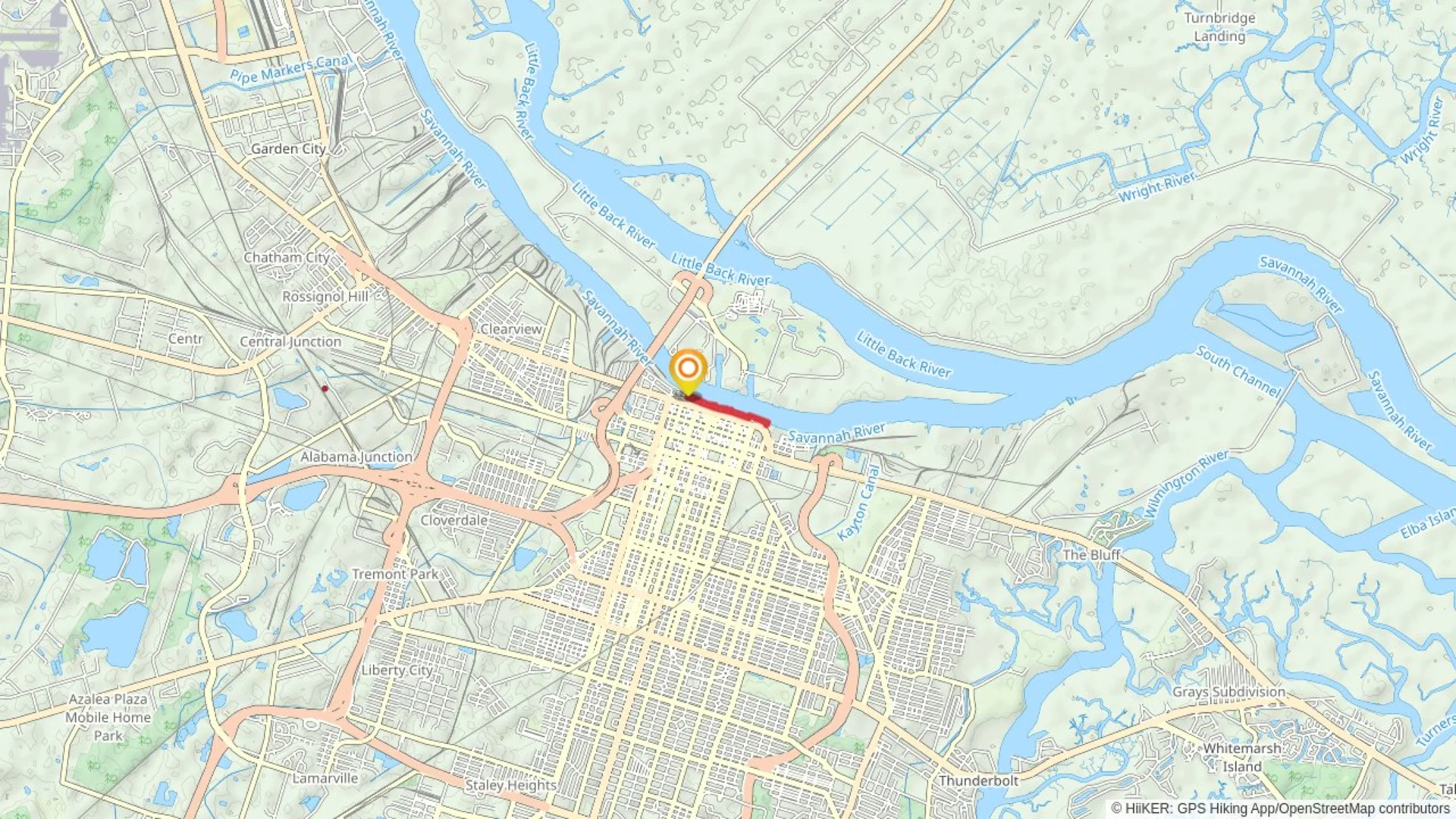 An image depicting the trail Savannah River and Morrell Park and its surrounding area.