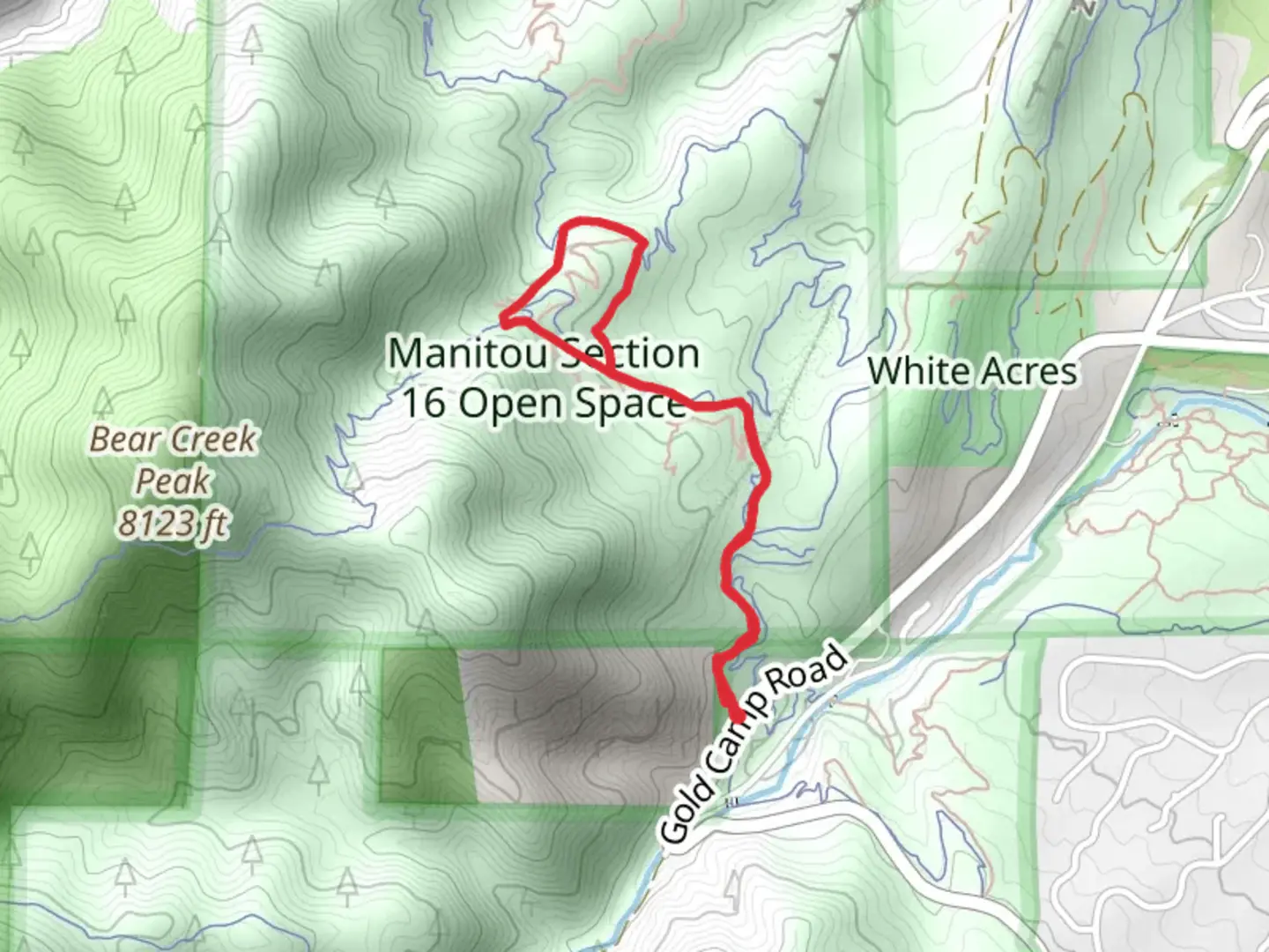 An image depicting the trail Section 16 and Intemann Loop Trail and its surrounding area.