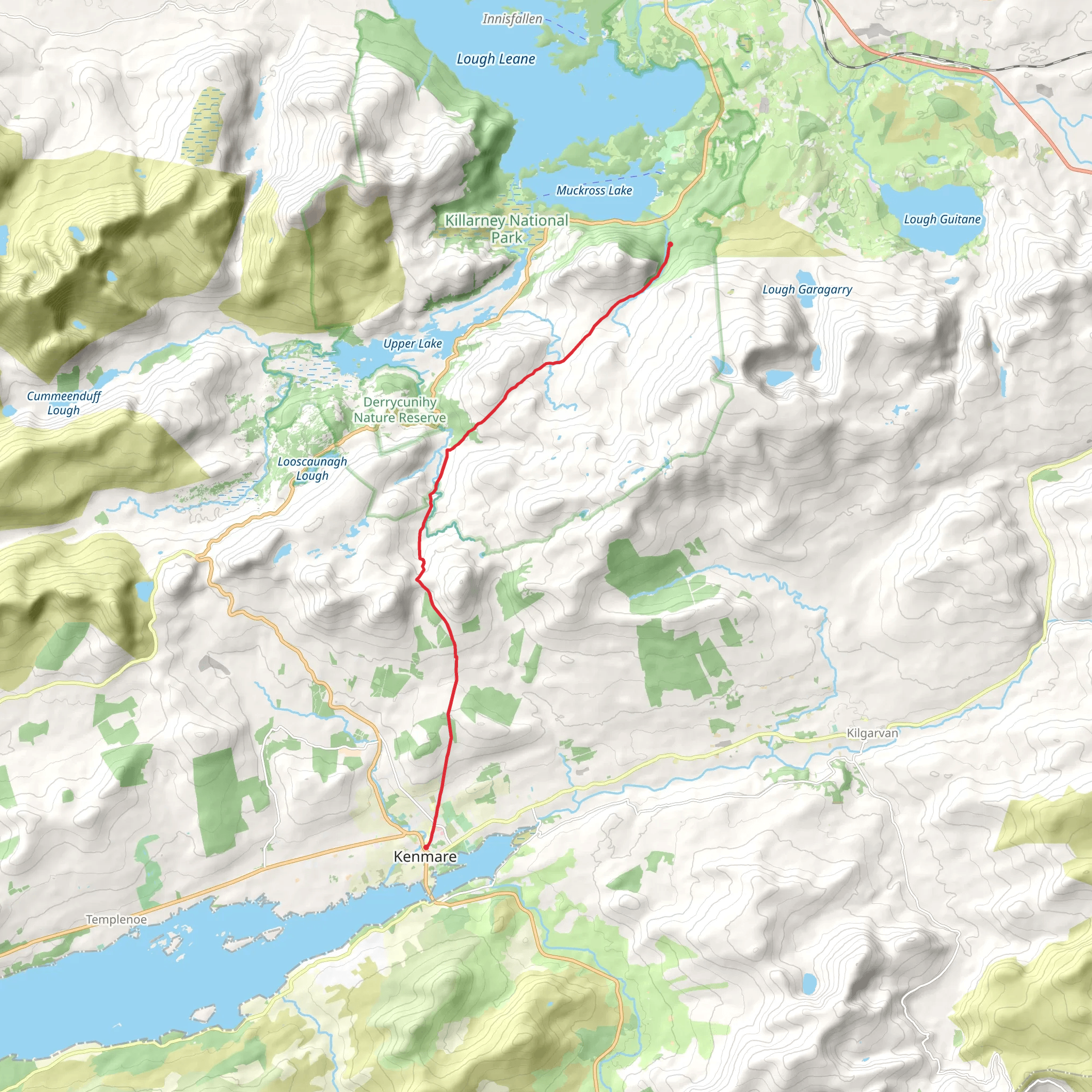 Old Kenmare road and Esknamucky Glen mobile static map