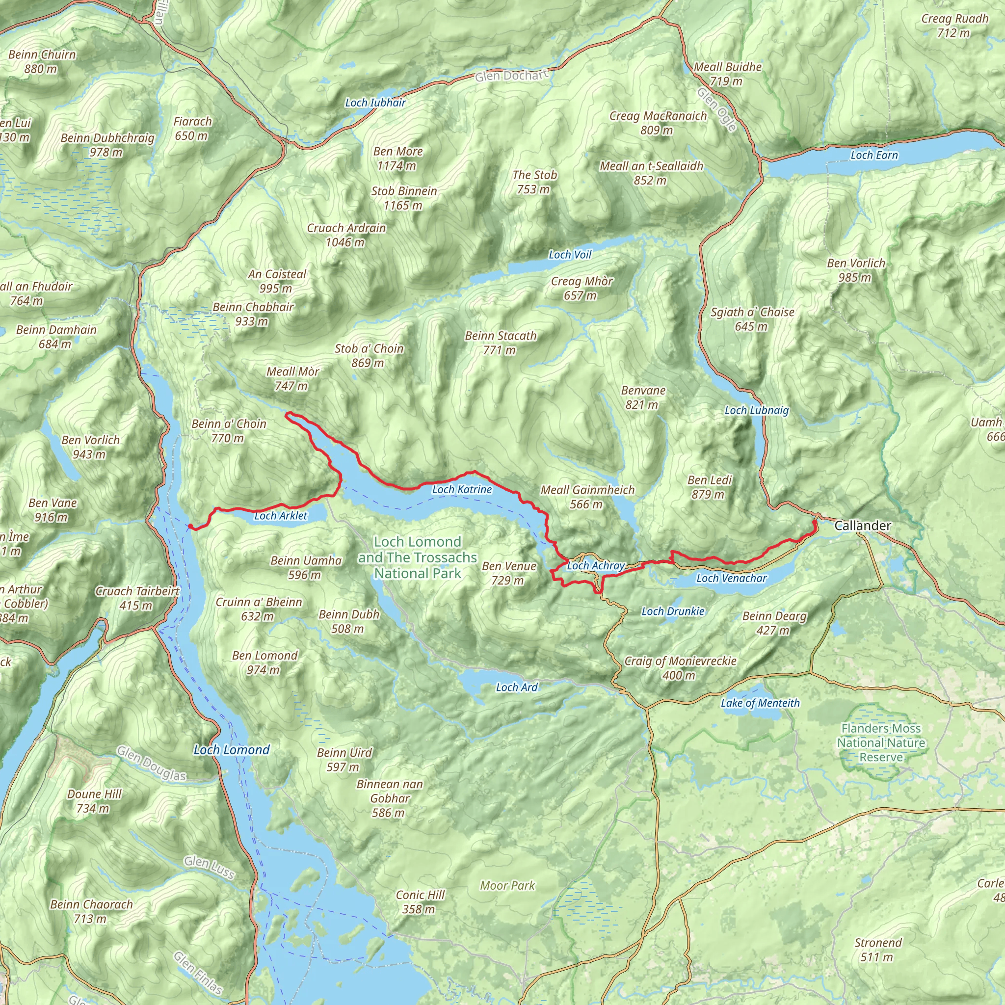 Great Trossachs Path mobile static map