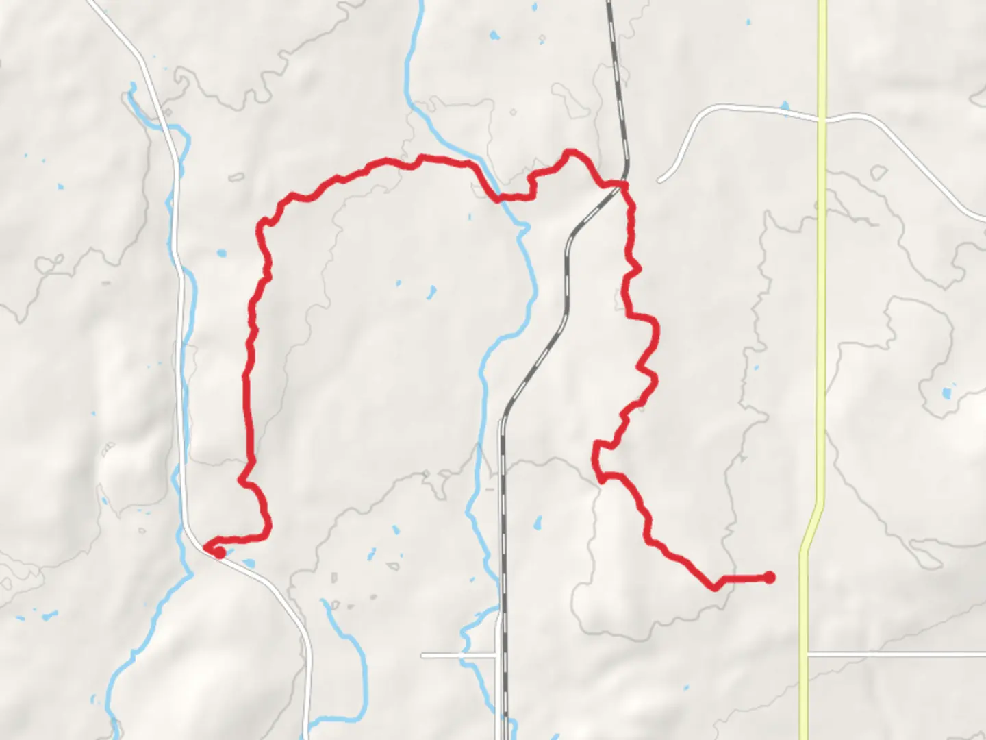 An image depicting the trail Steward river and Superior Hiking Trail and its surrounding area.