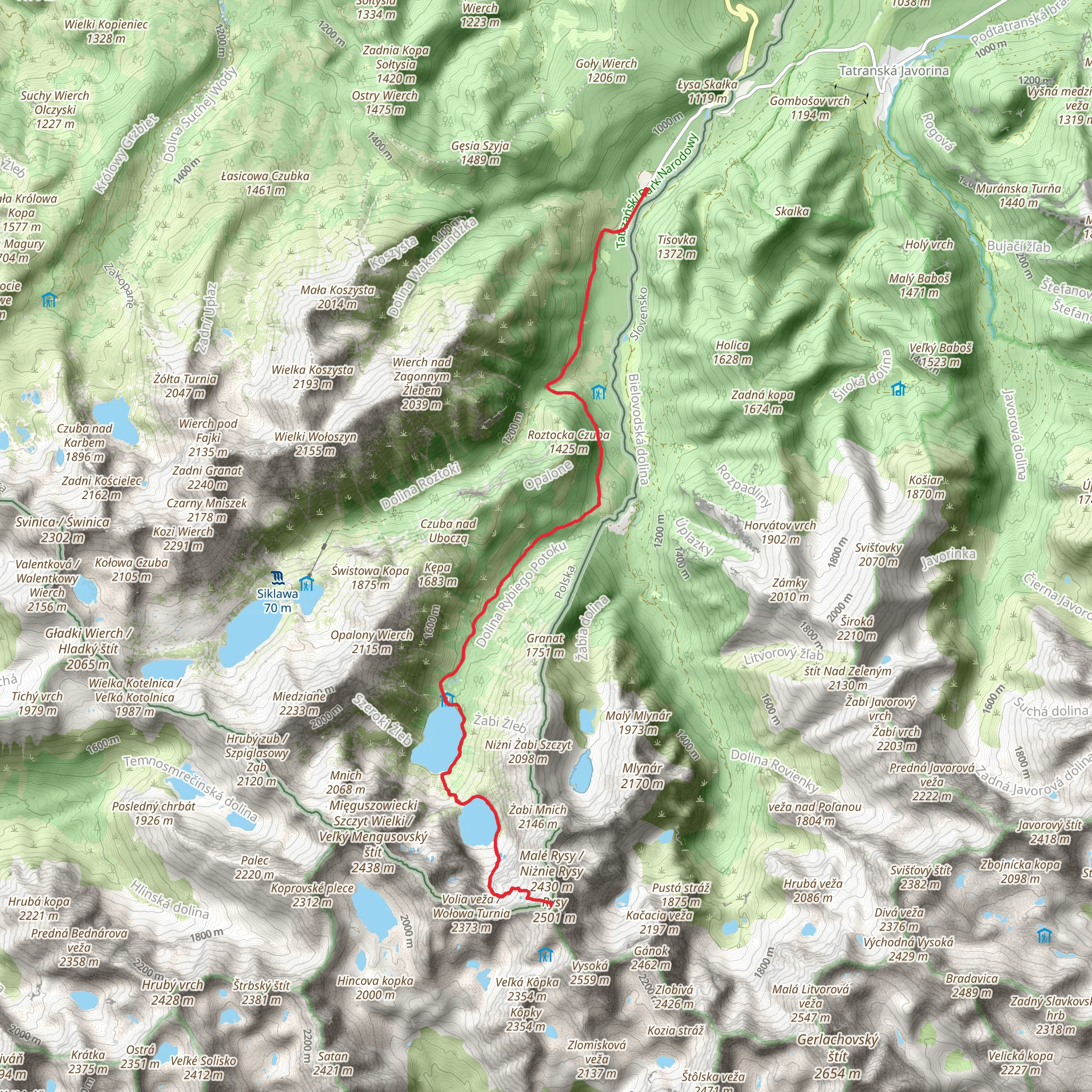 Morskie Oko lake and Rysy Peak mobile static map