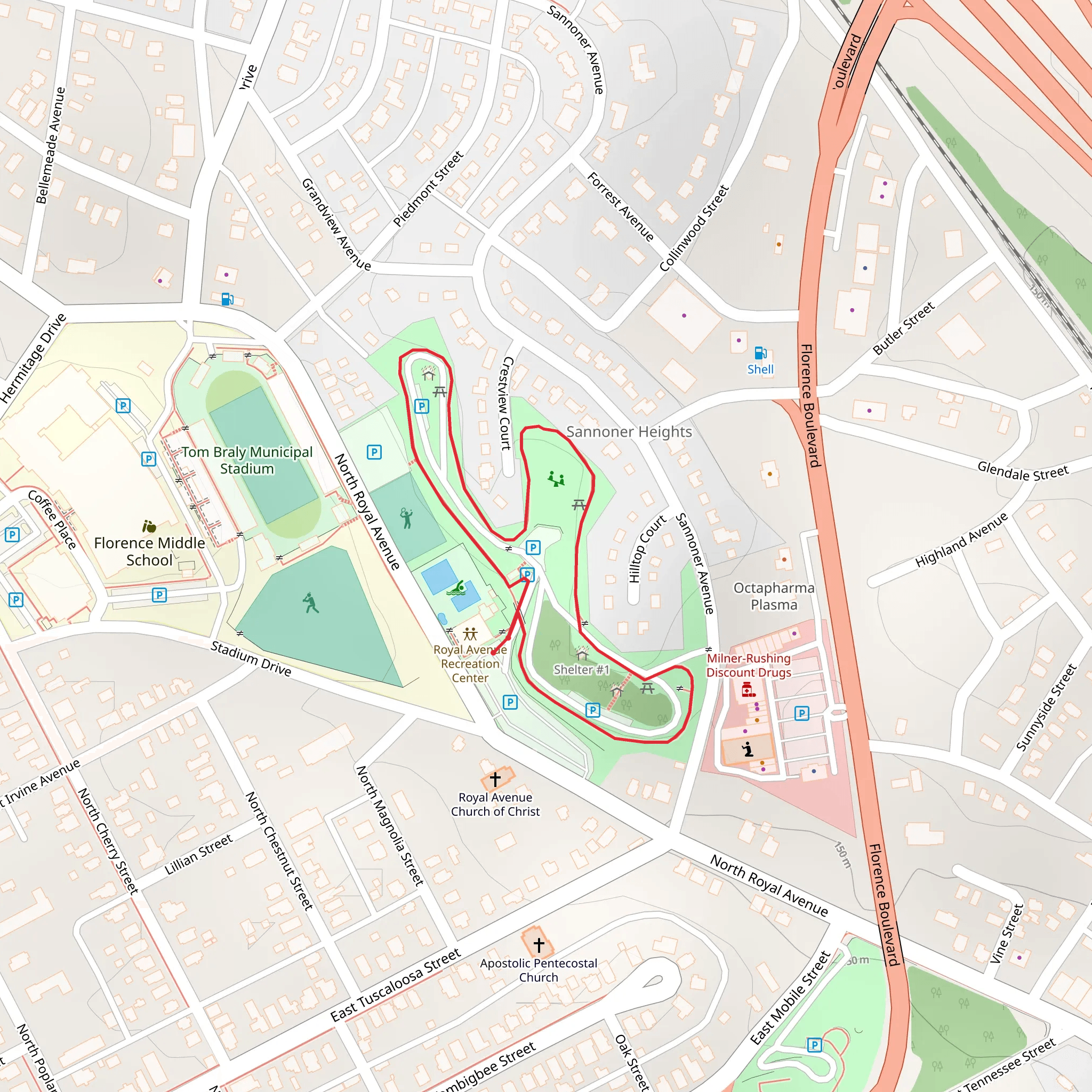 Martin Park Loop mobile static map