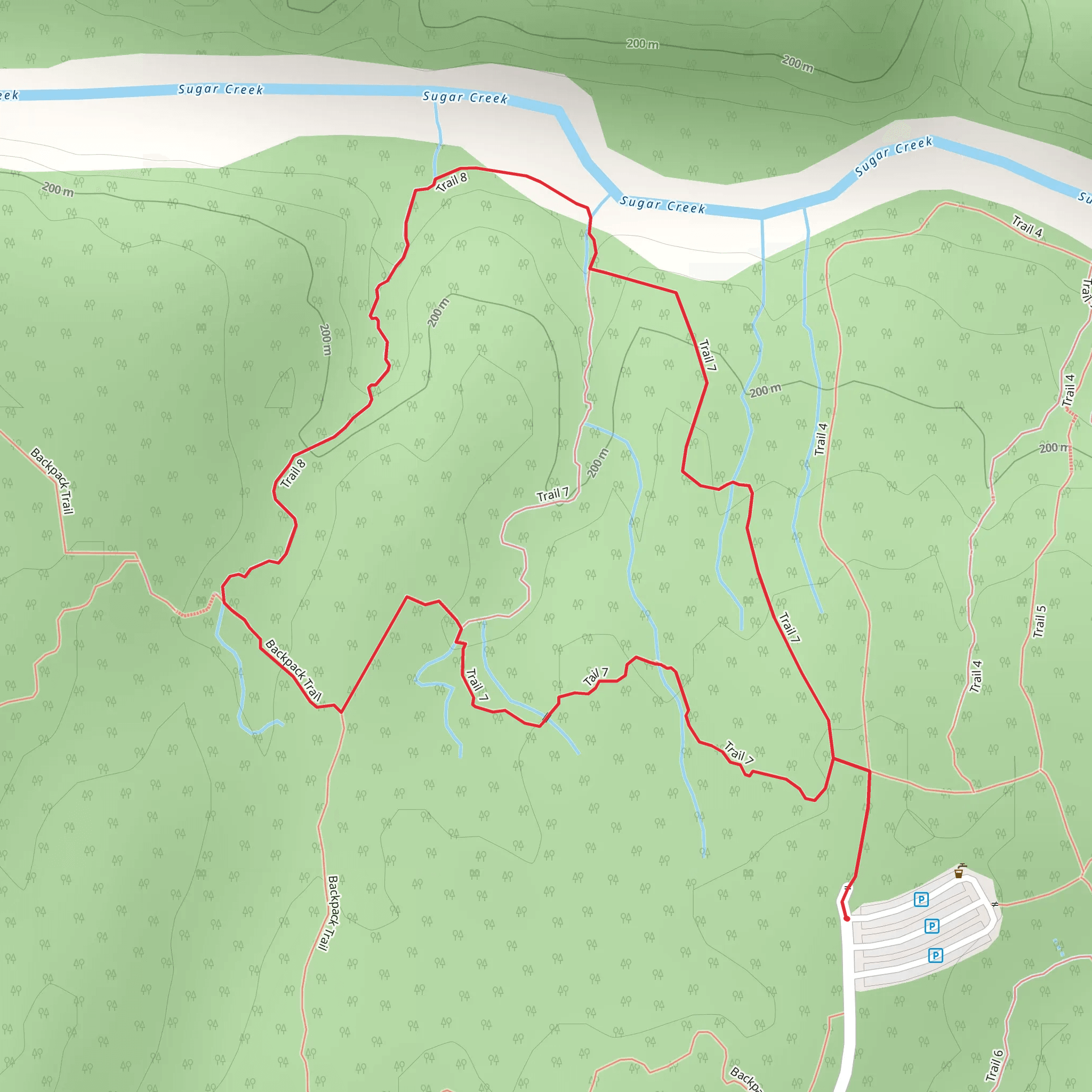 Trail 7 and Trail 8 Loop mobile static map