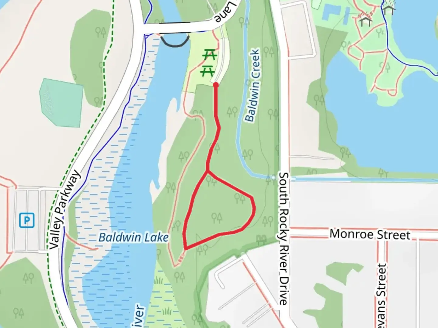 An image depicting the trail Music Mound Loop Trail and its surrounding area.