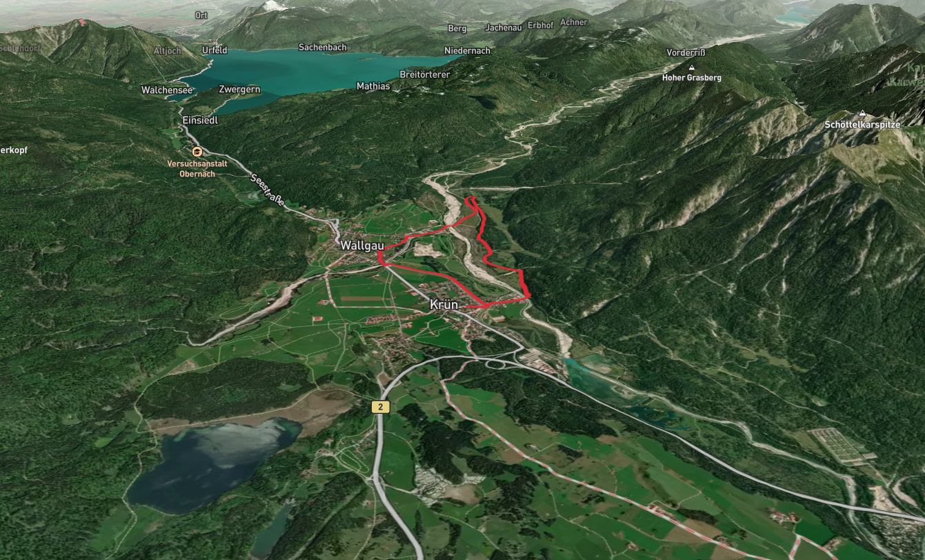 Auhutte and River Isar Loop from Krun