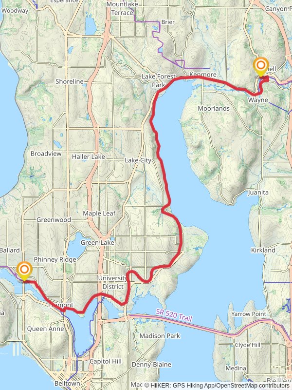 Map of Burke Gilman Trail King - 84ugbgpy8105uuy1dqqqcm6j6s0e