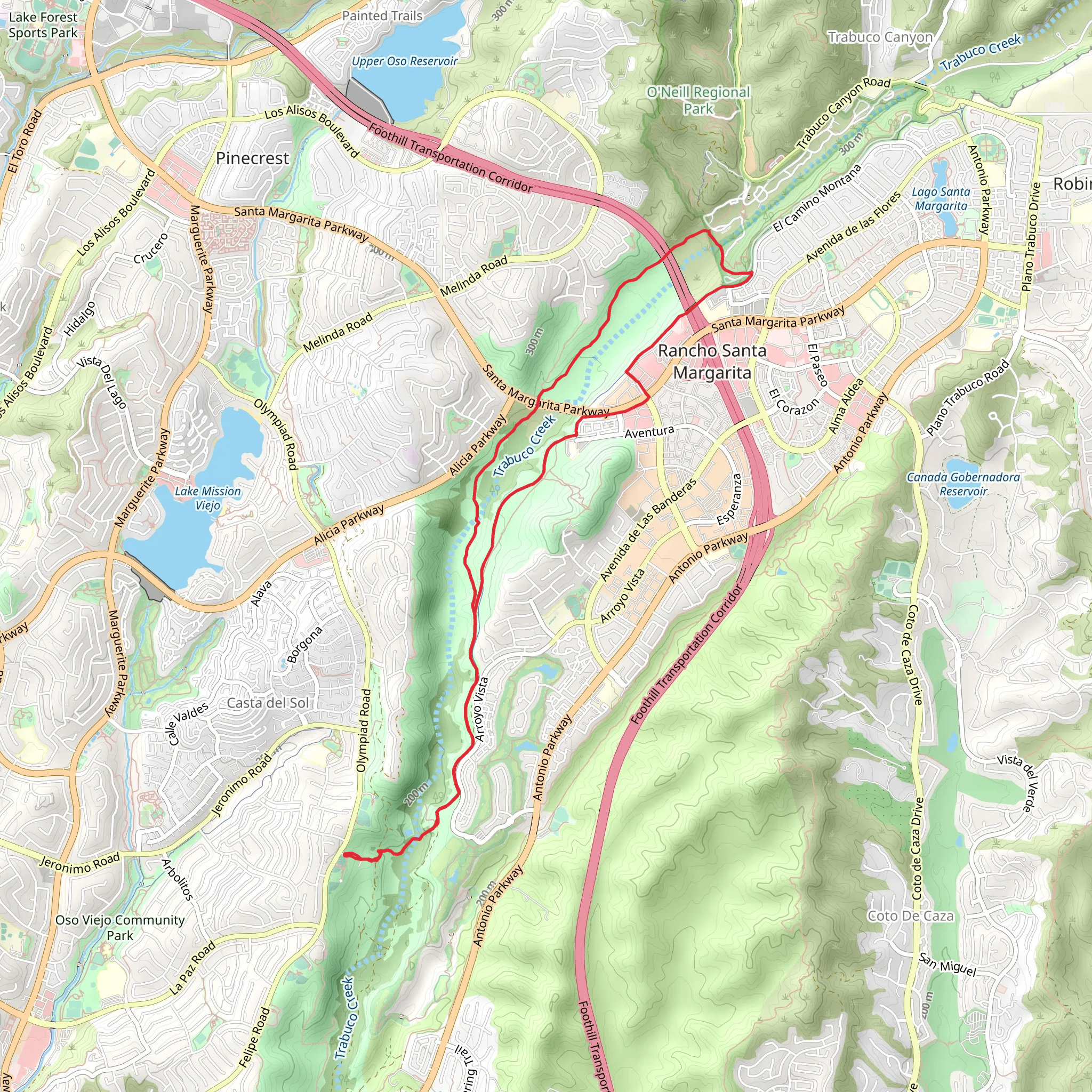 Trabuco Creek Loop Path mobile static map