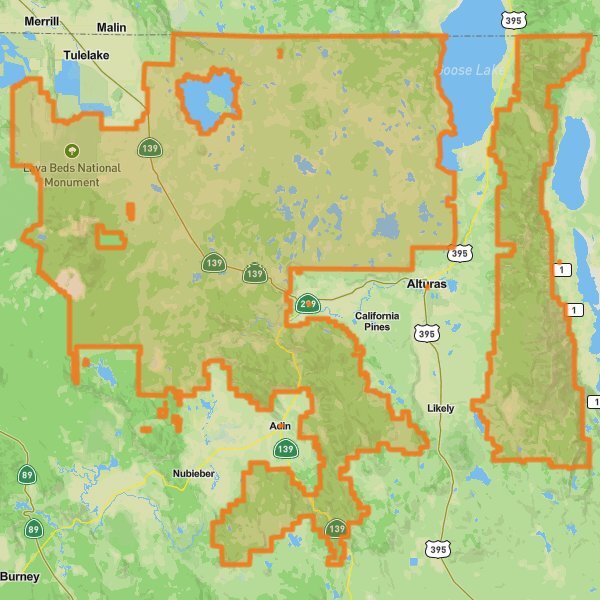Modoc National Forest mobile static map