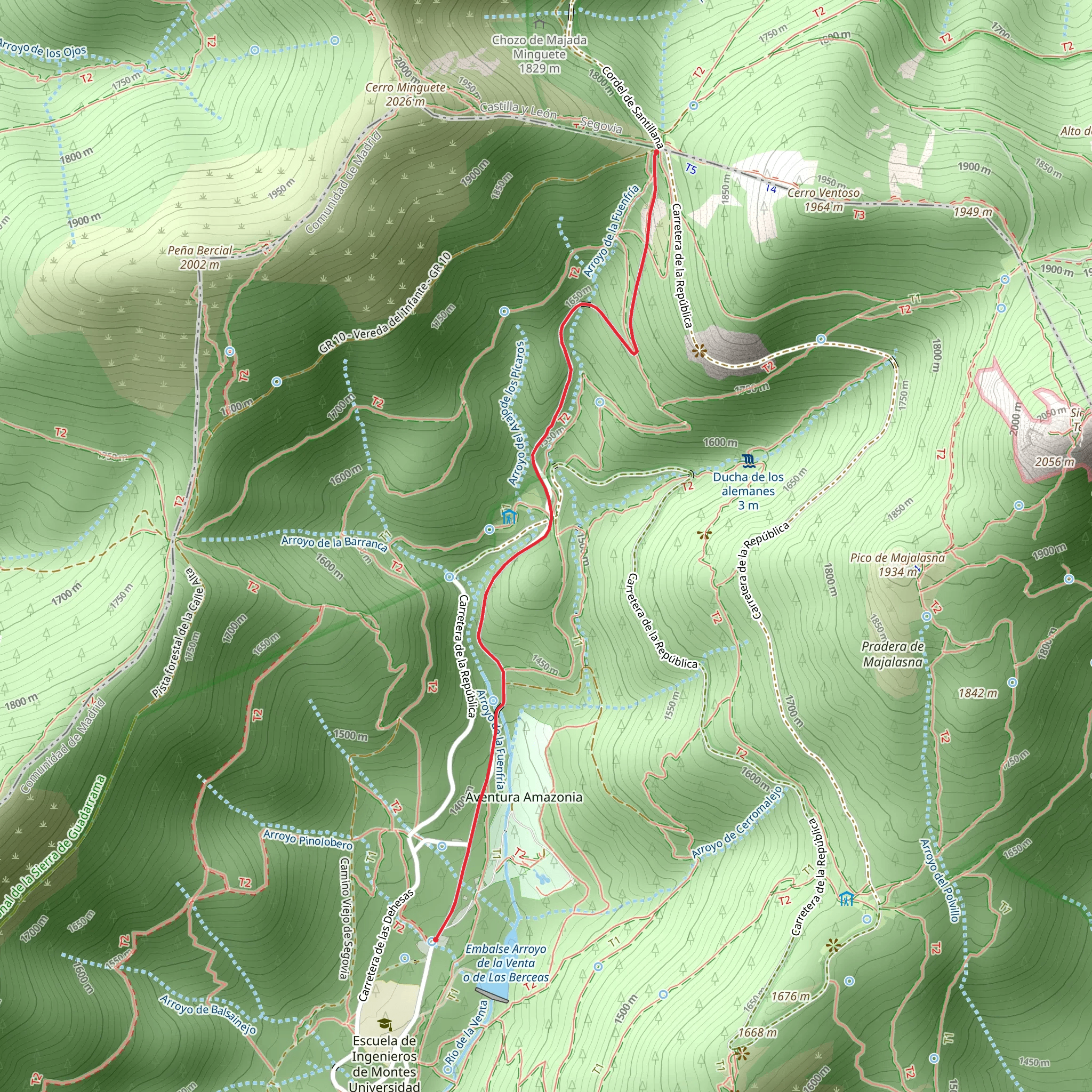 Puerto de la Fuenfria Pass mobile static map
