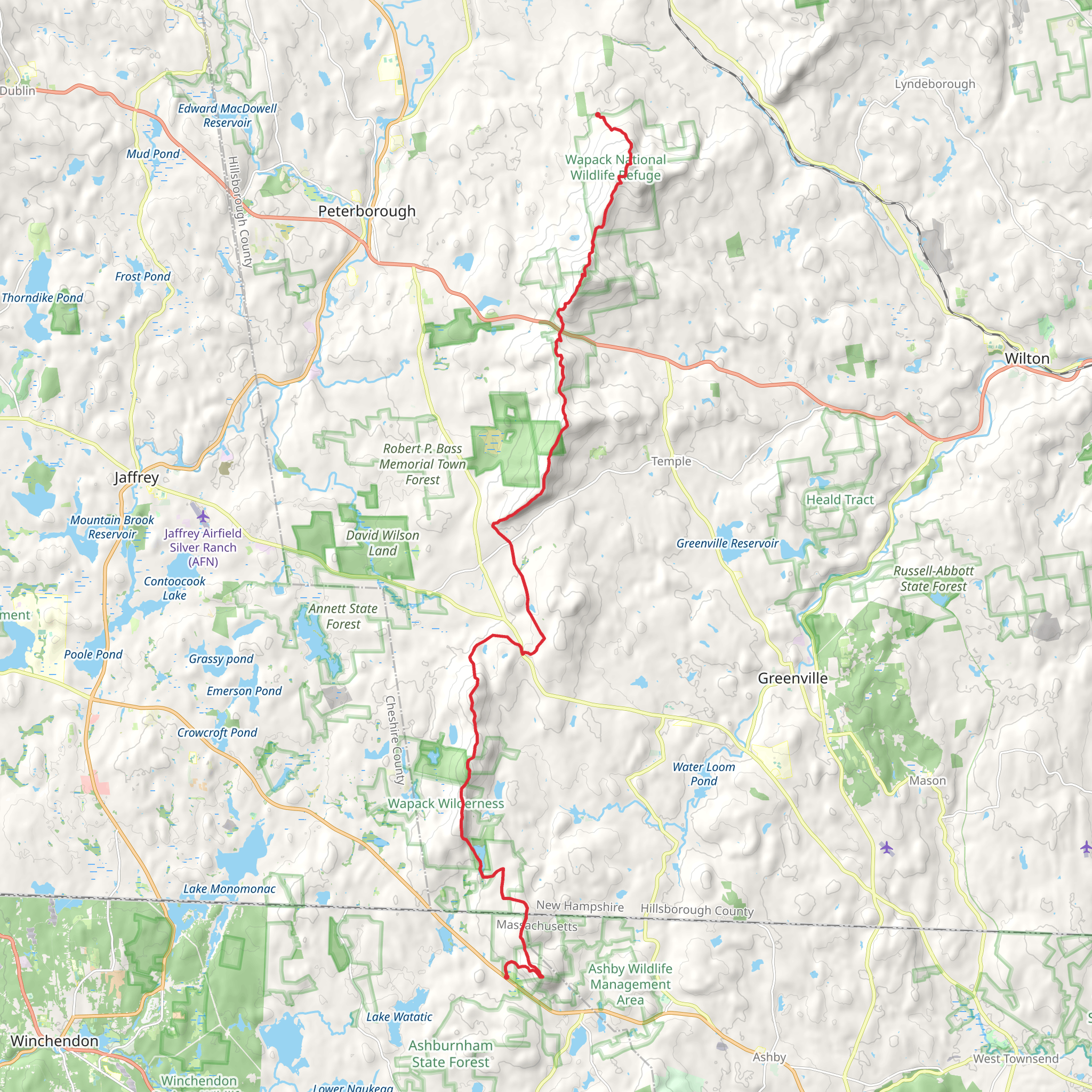Wapack Trail mobile static map